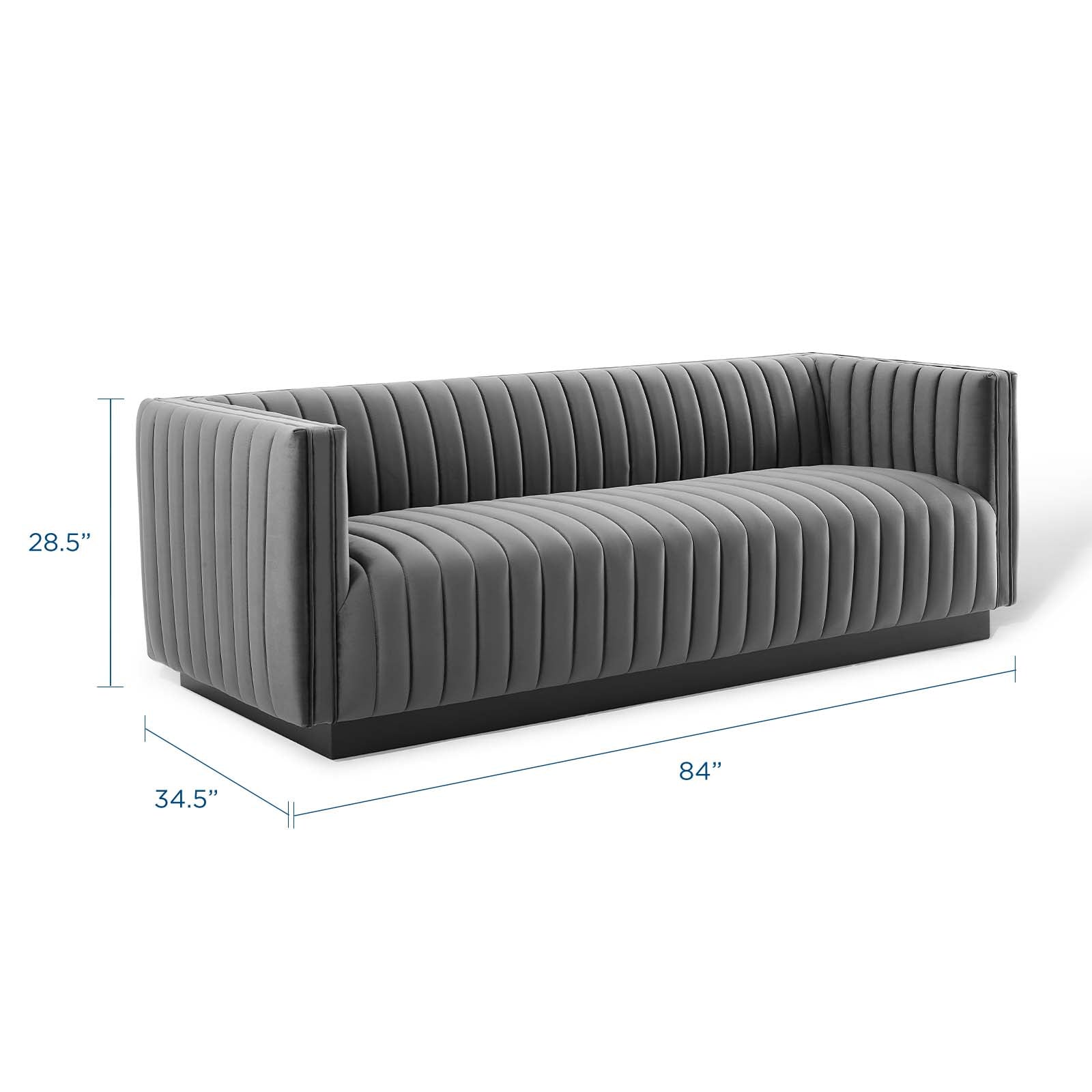 Conjure Channel Tufted Velvet Sofa