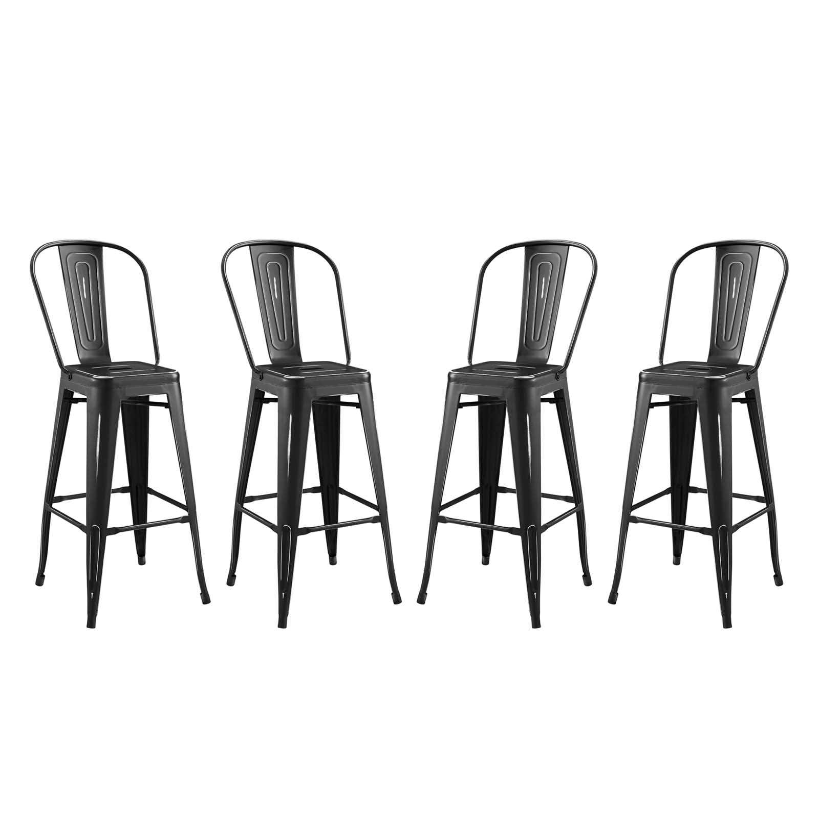 Promenade Bar Side Stool Metal Set of 4