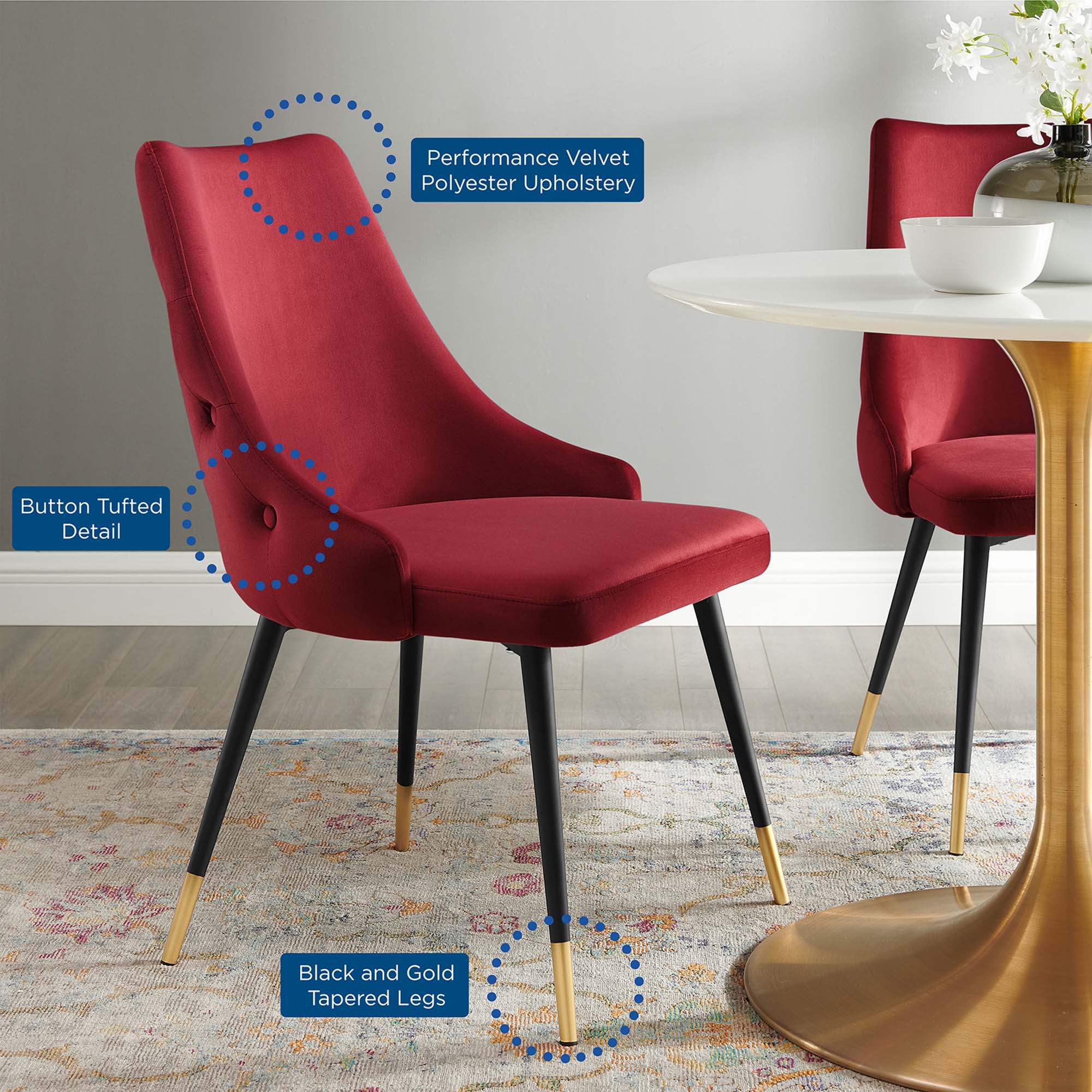 Adorn Tufted Performance Velvet Dining Side Chair