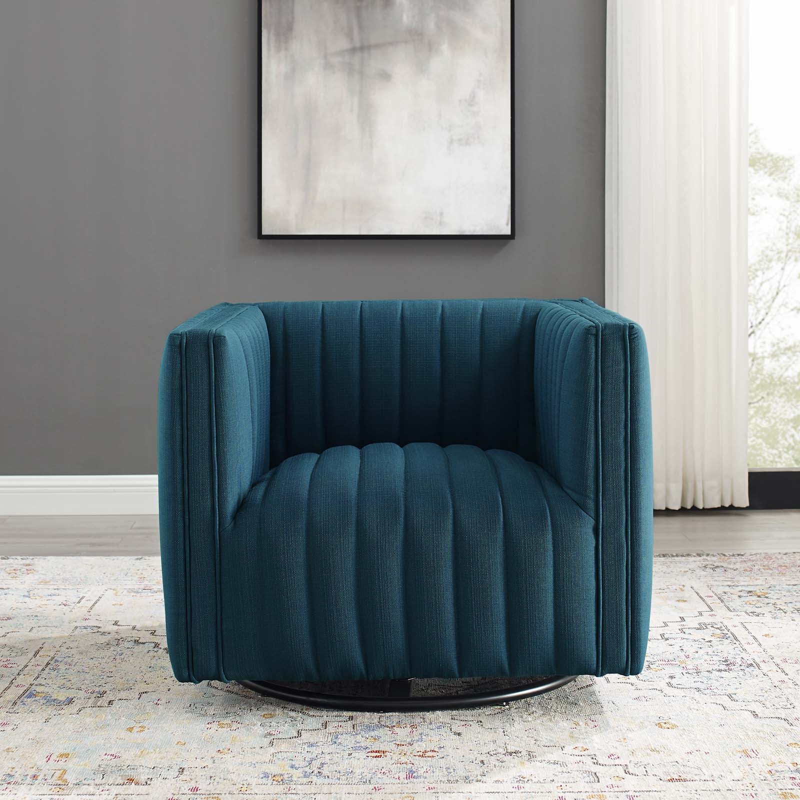 Conjure Tufted Swivel Upholstered Armchair