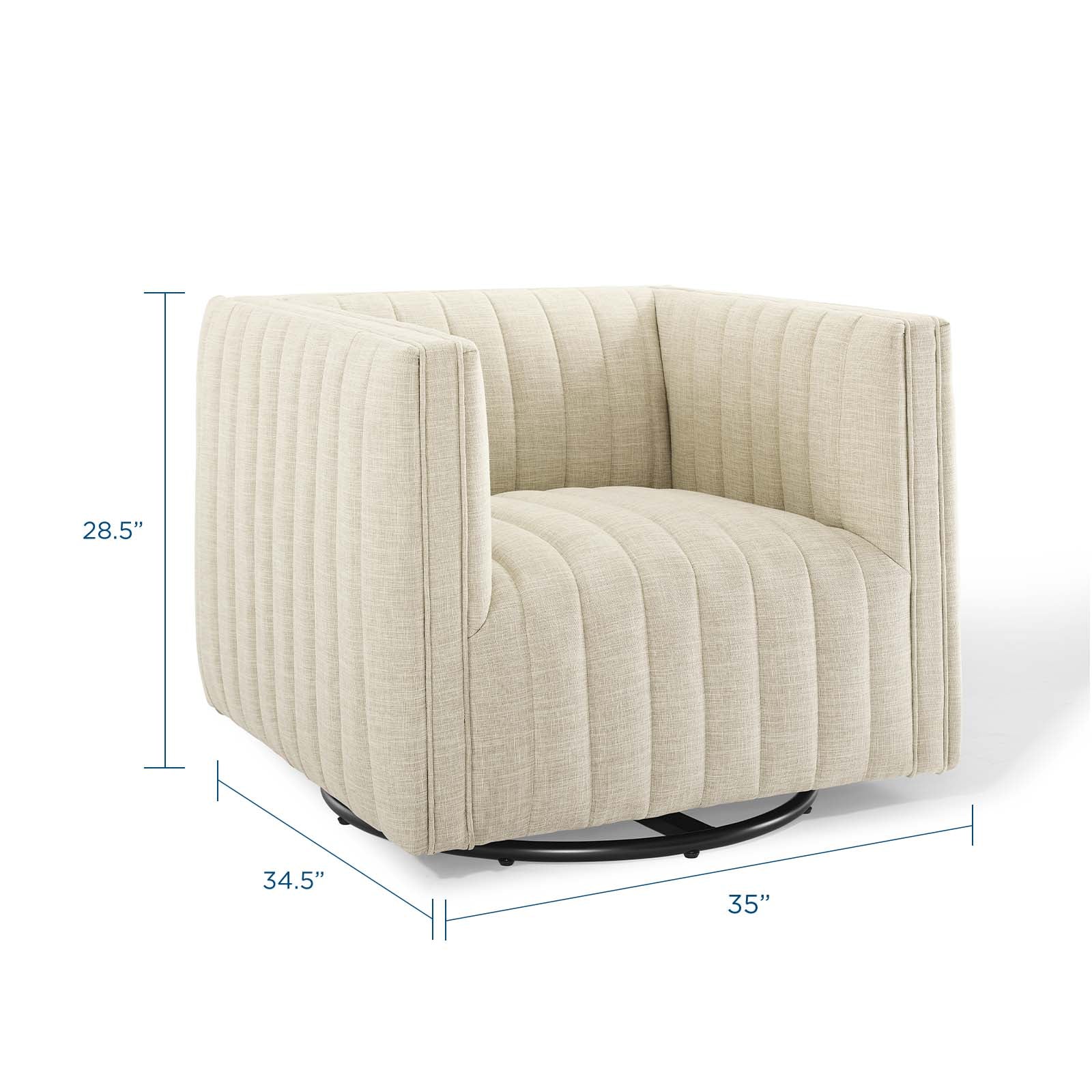 Conjure Tufted Swivel Upholstered Armchair