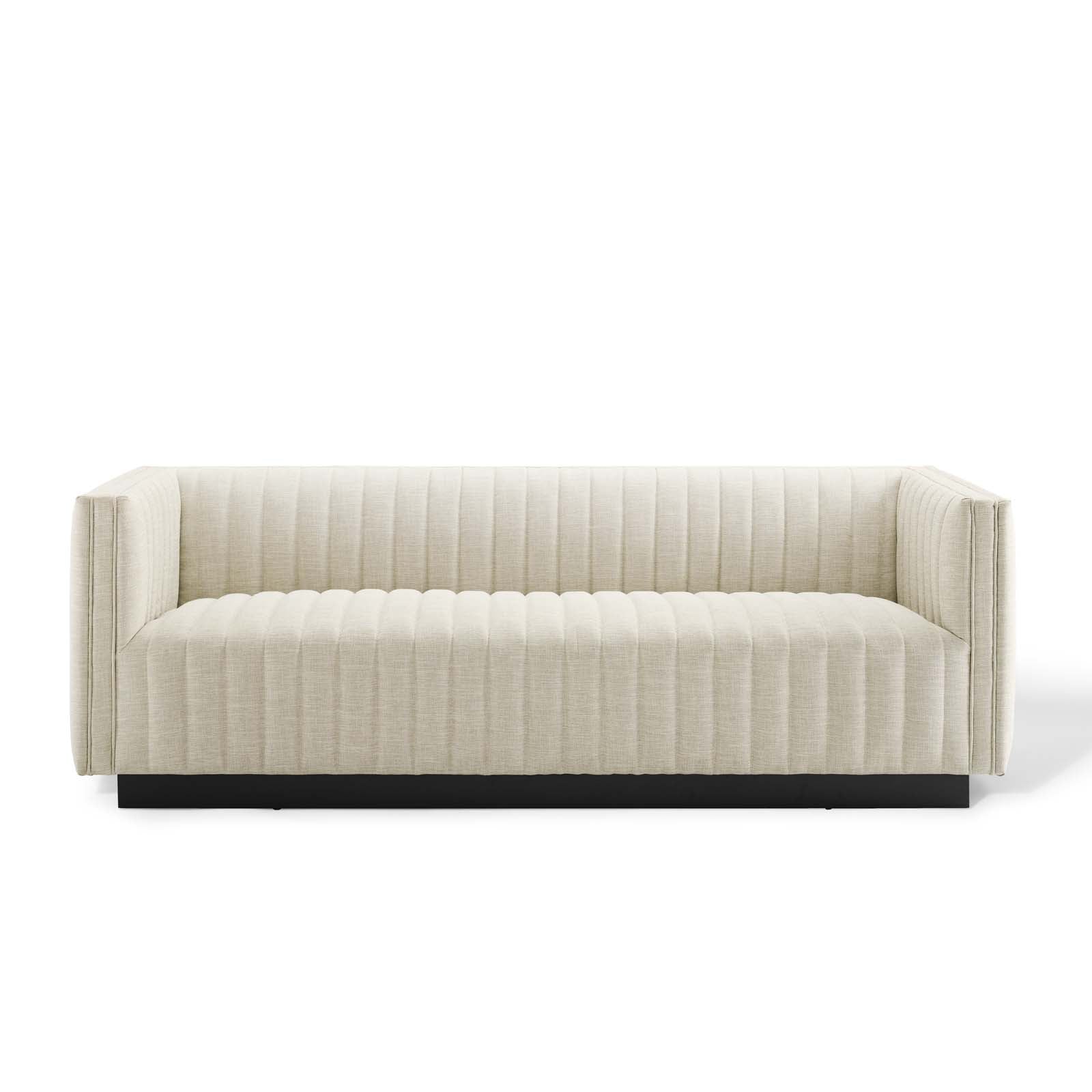 Conjure Tufted Upholstered Fabric Sofa