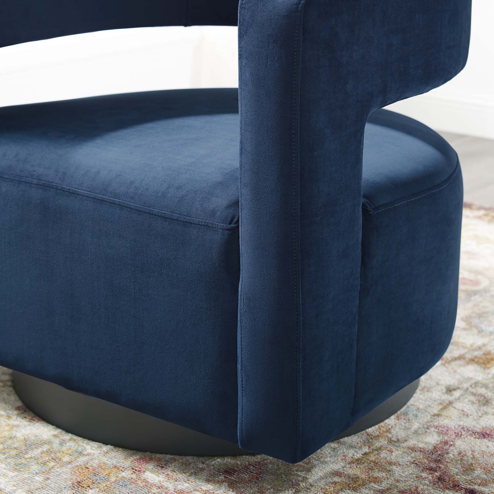 Spin Cutaway Performance Velvet Swivel Armchair