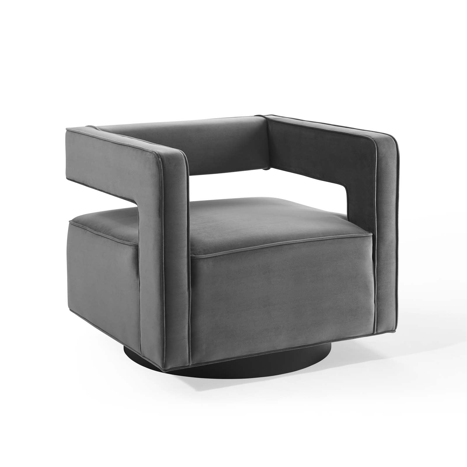 Booth Performance Velvet  Performance Velvet Swivel Armchair