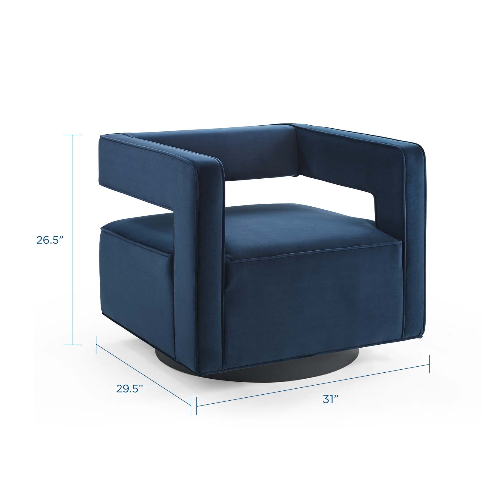 Booth Performance Velvet  Performance Velvet Swivel Armchair