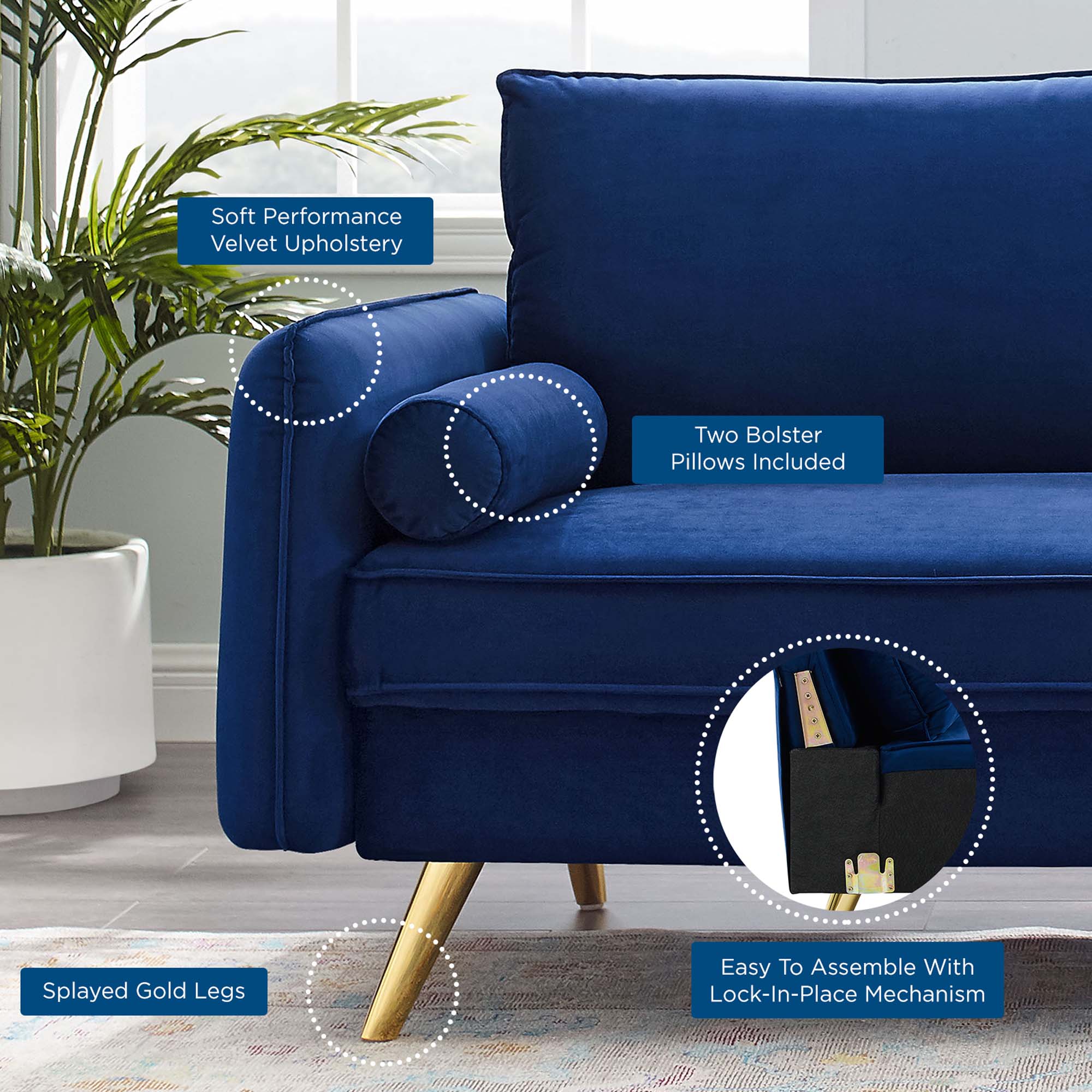 Revive Performance Velvet Sofa