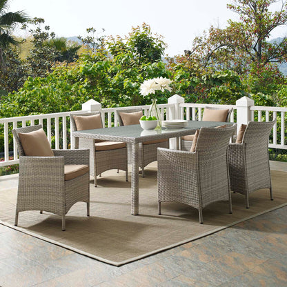 Conduit 7 Piece Outdoor Patio Wicker Rattan Dining Set