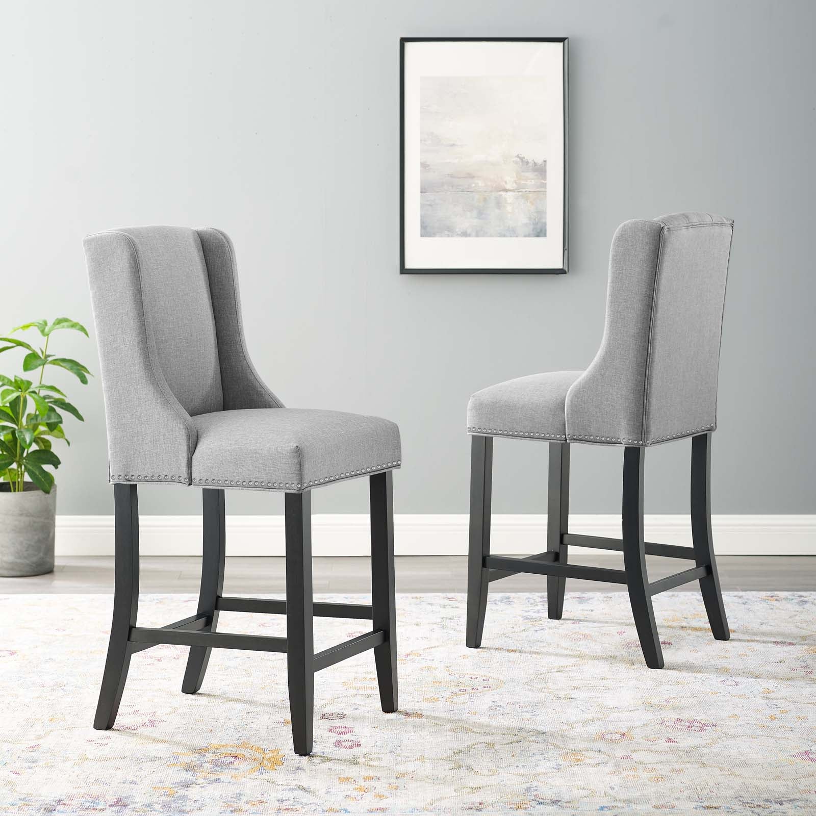 Baron Counter Stool Upholstered Fabric Set of 2