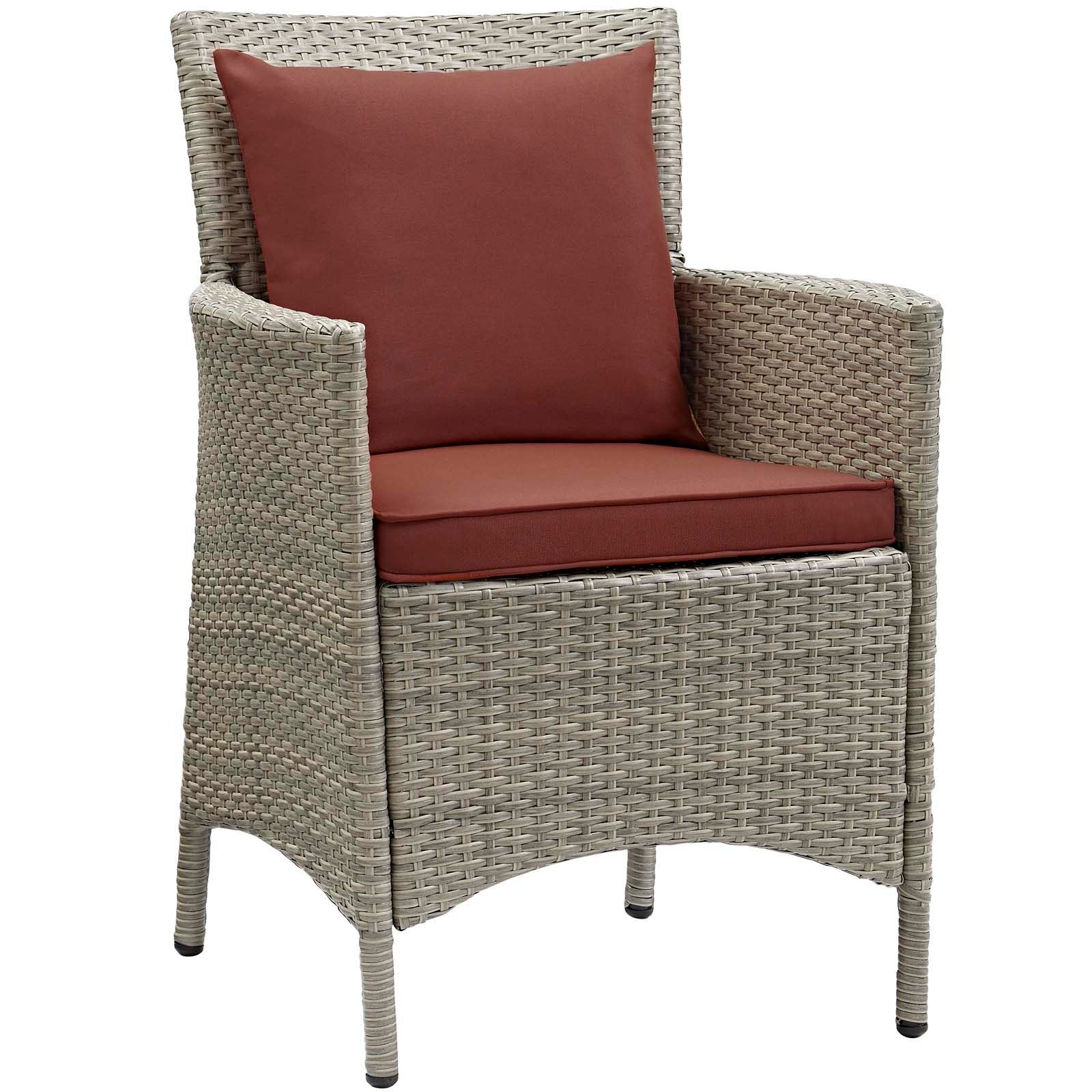 Conduit Outdoor Patio Wicker Rattan Dining Armchair Set of 4