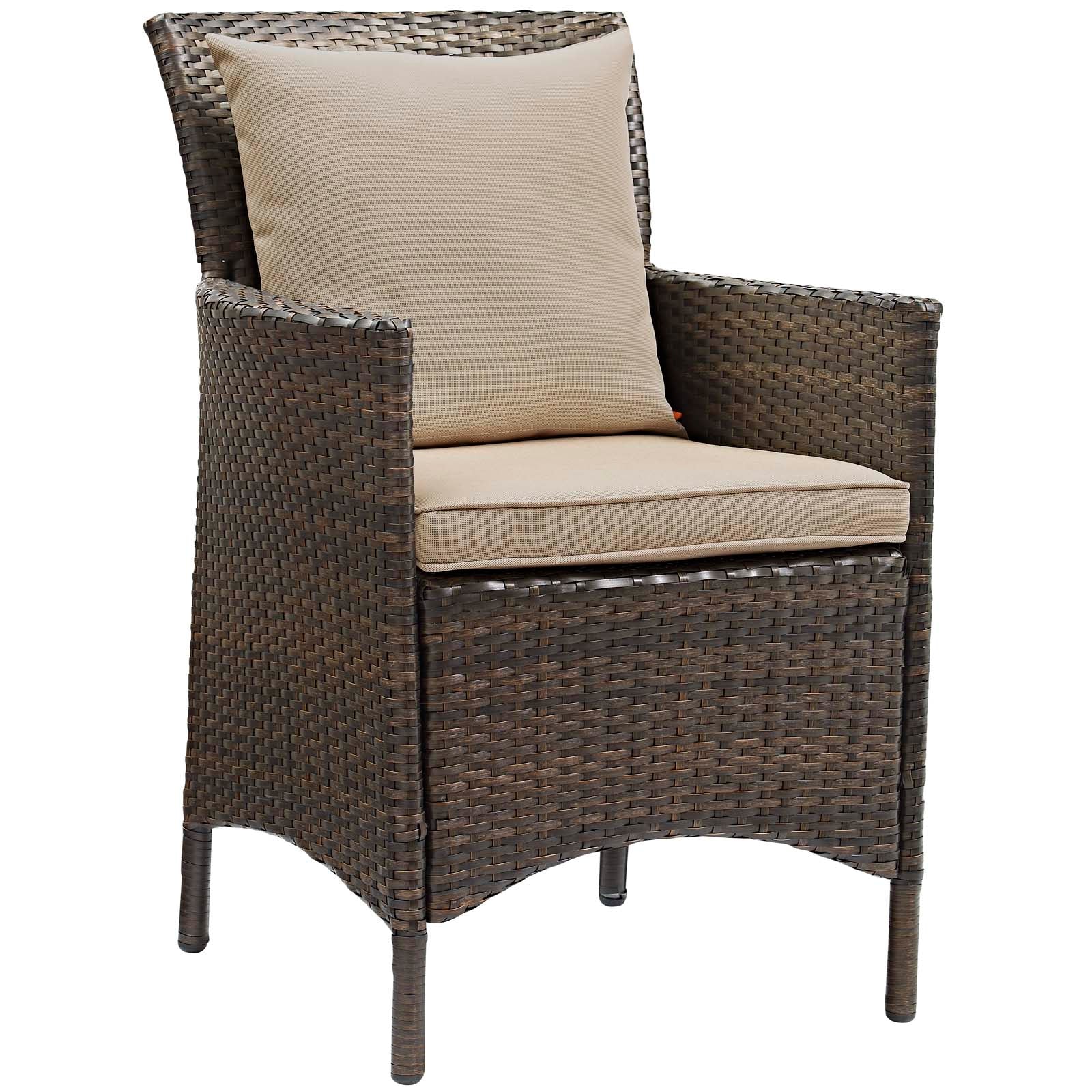 Conduit Outdoor Patio Wicker Rattan Dining Armchair Set of 2