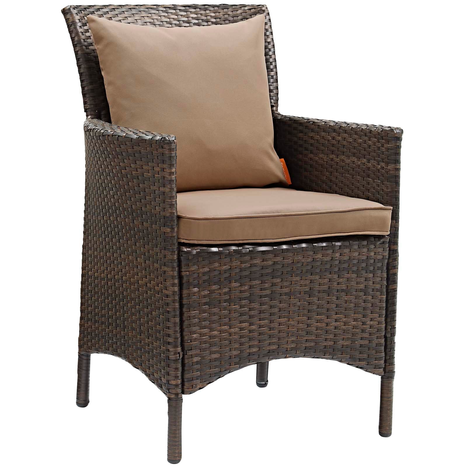 Conduit Outdoor Patio Wicker Rattan Dining Armchair Set of 4