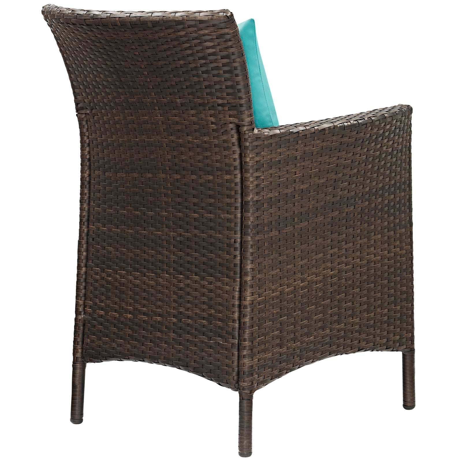 Conduit Outdoor Patio Wicker Rattan Dining Armchair Set of 4