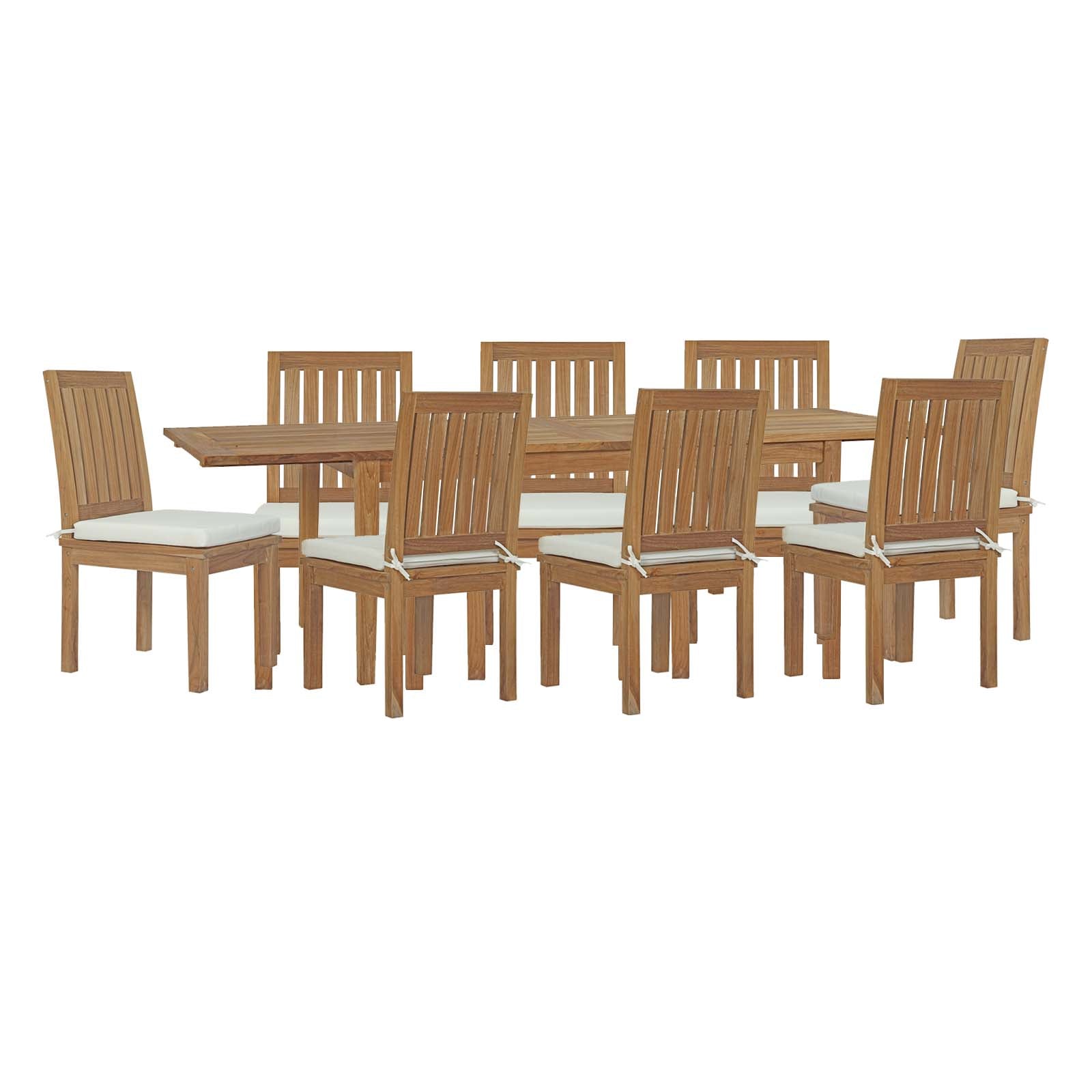 Marina 9 Piece Outdoor Patio Teak Dining Set