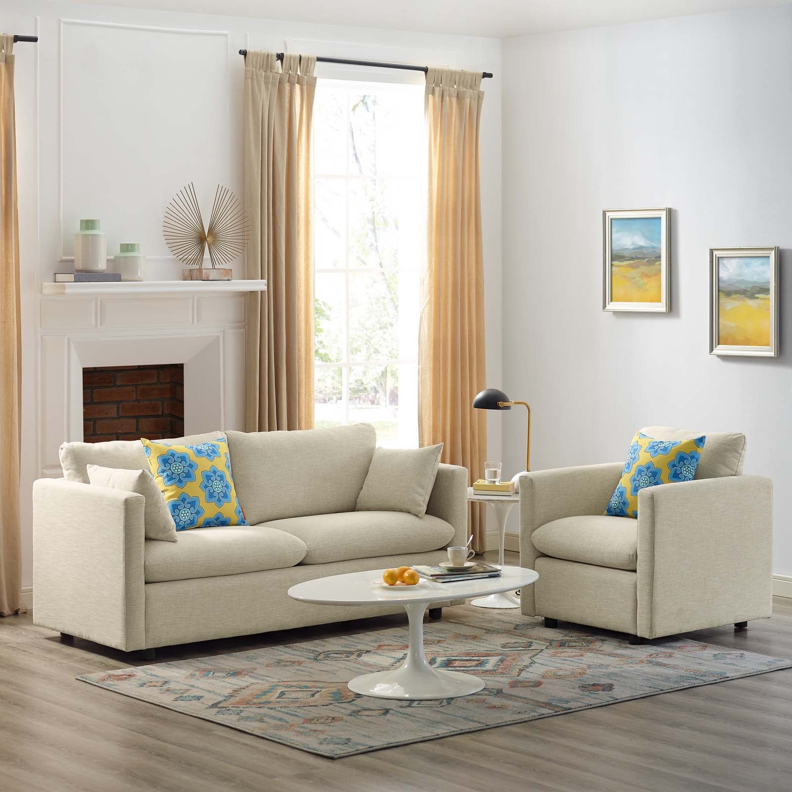 Activate Upholstered Fabric Sofa and Armchair Set