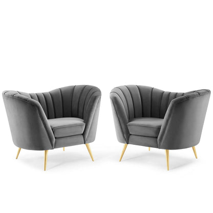 Opportunity Performance Velvet Armchair Set of 2