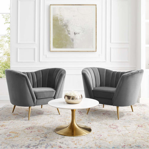 Opportunity Performance Velvet Armchair Set of 2