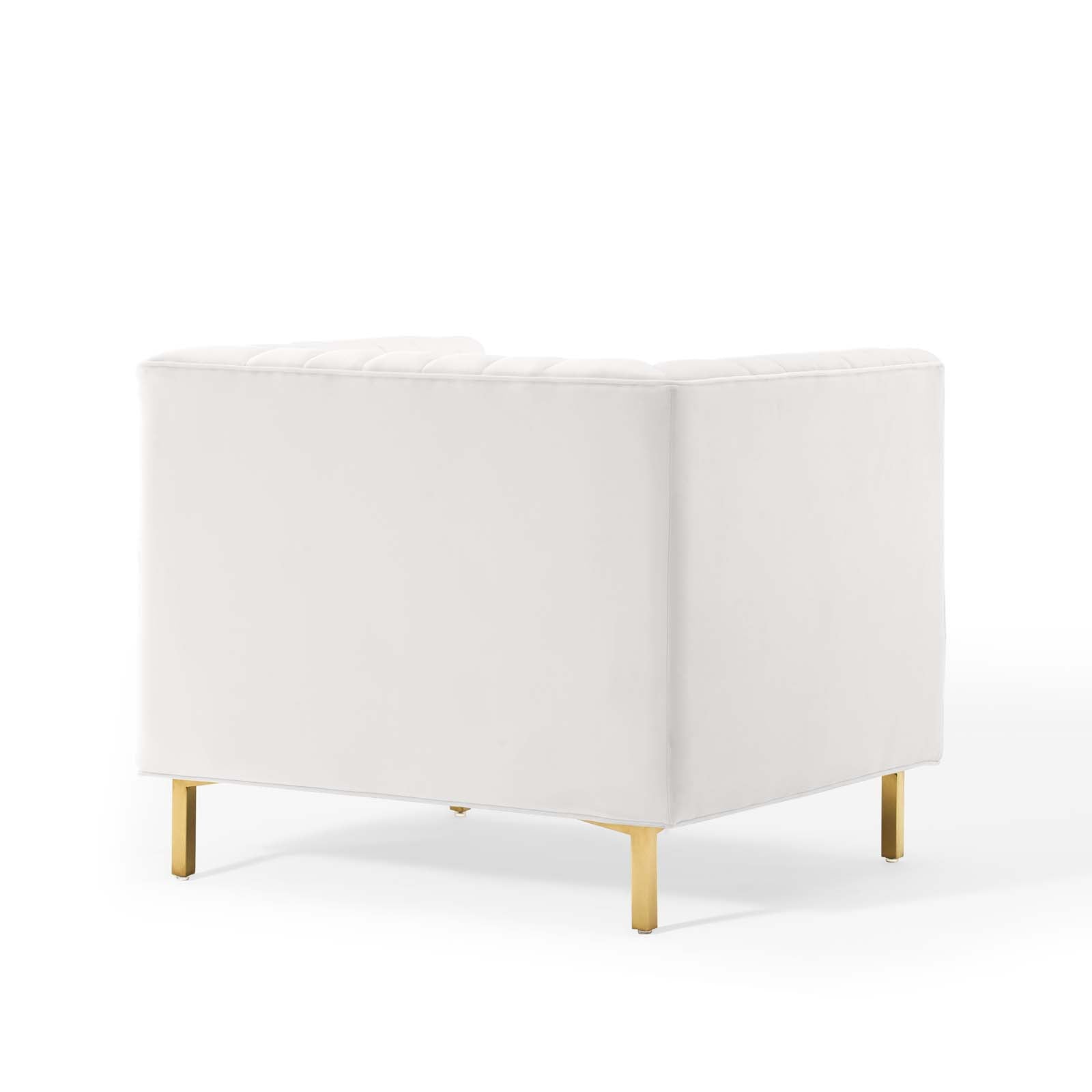 Shift Channel Tufted Performance Velvet Armchair