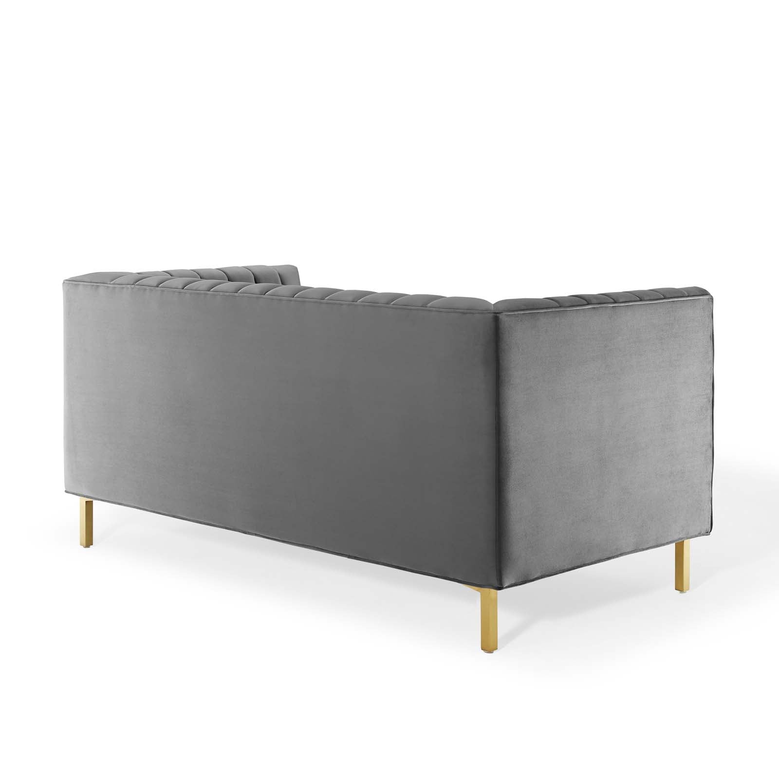 Shift Channel Tufted Performance Velvet Loveseat