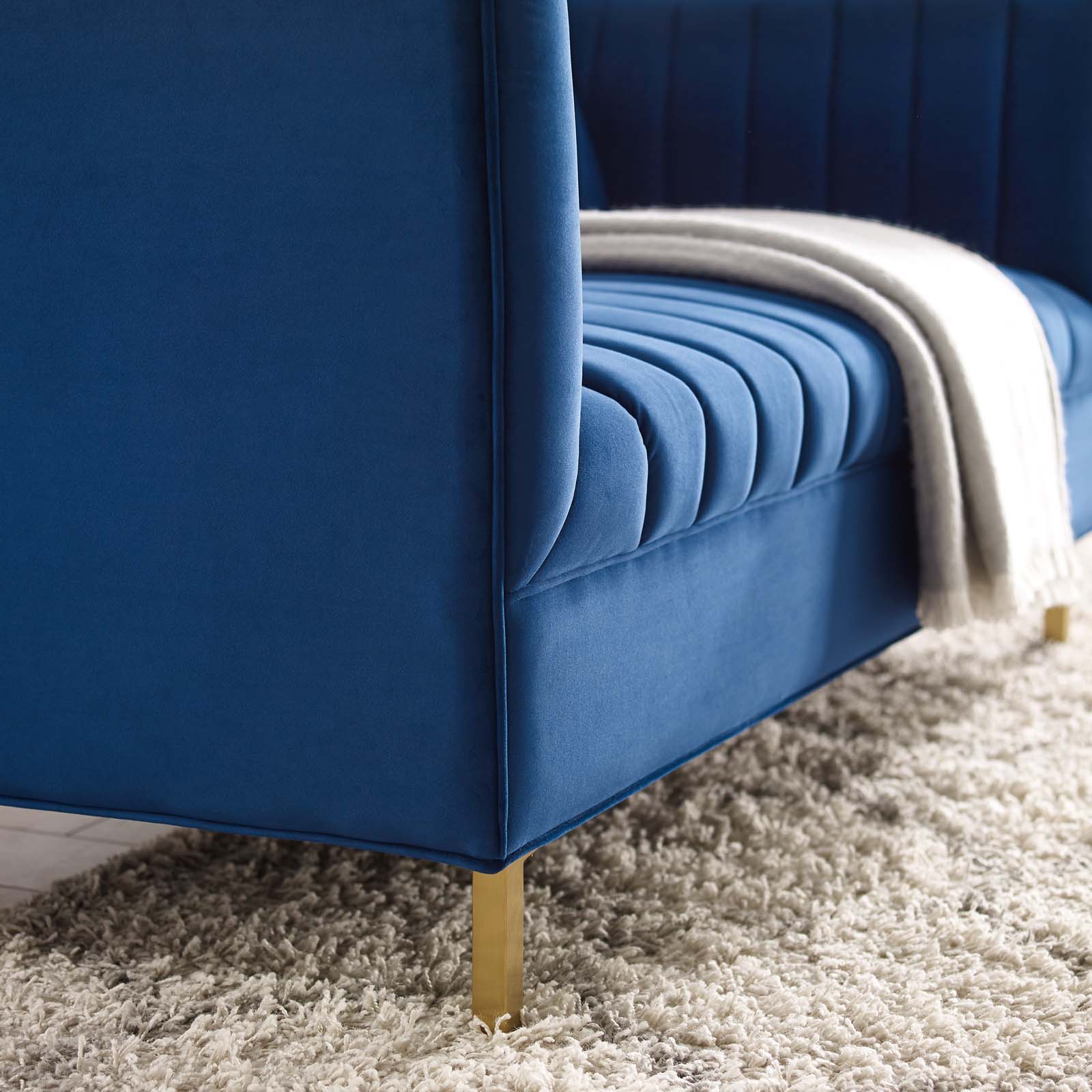 Shift Channel Tufted Performance Velvet Loveseat