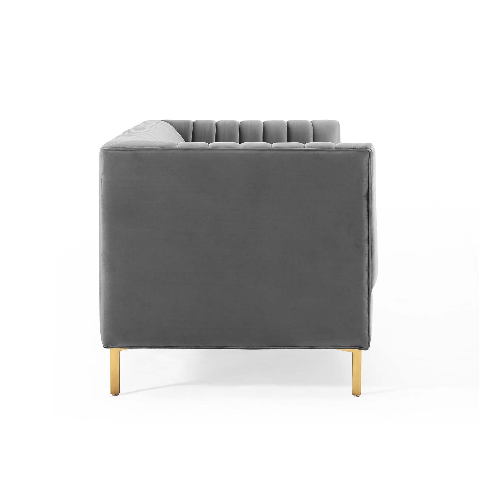 Shift Channel Tufted Performance Velvet Sofa