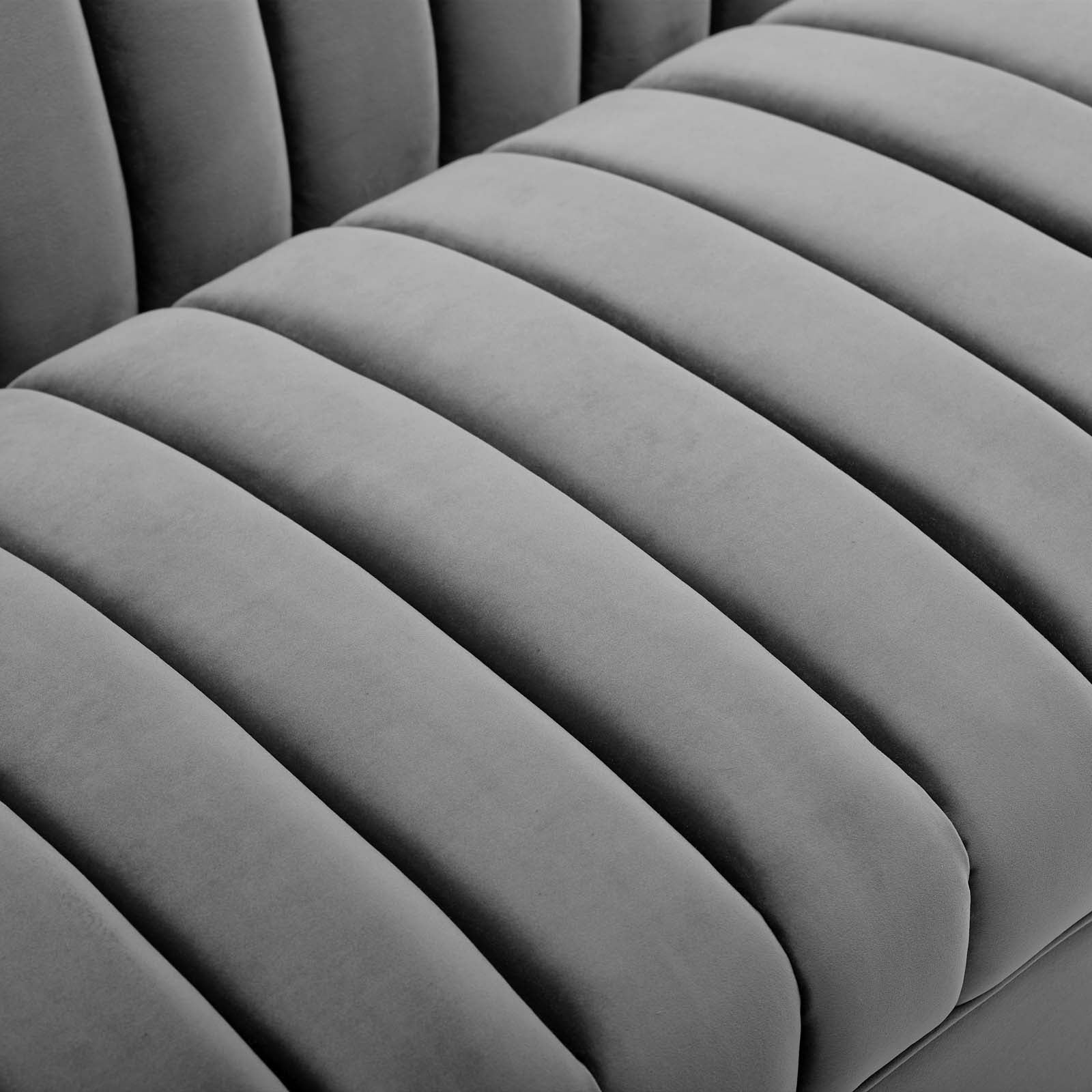 Shift Channel Tufted Performance Velvet Sofa