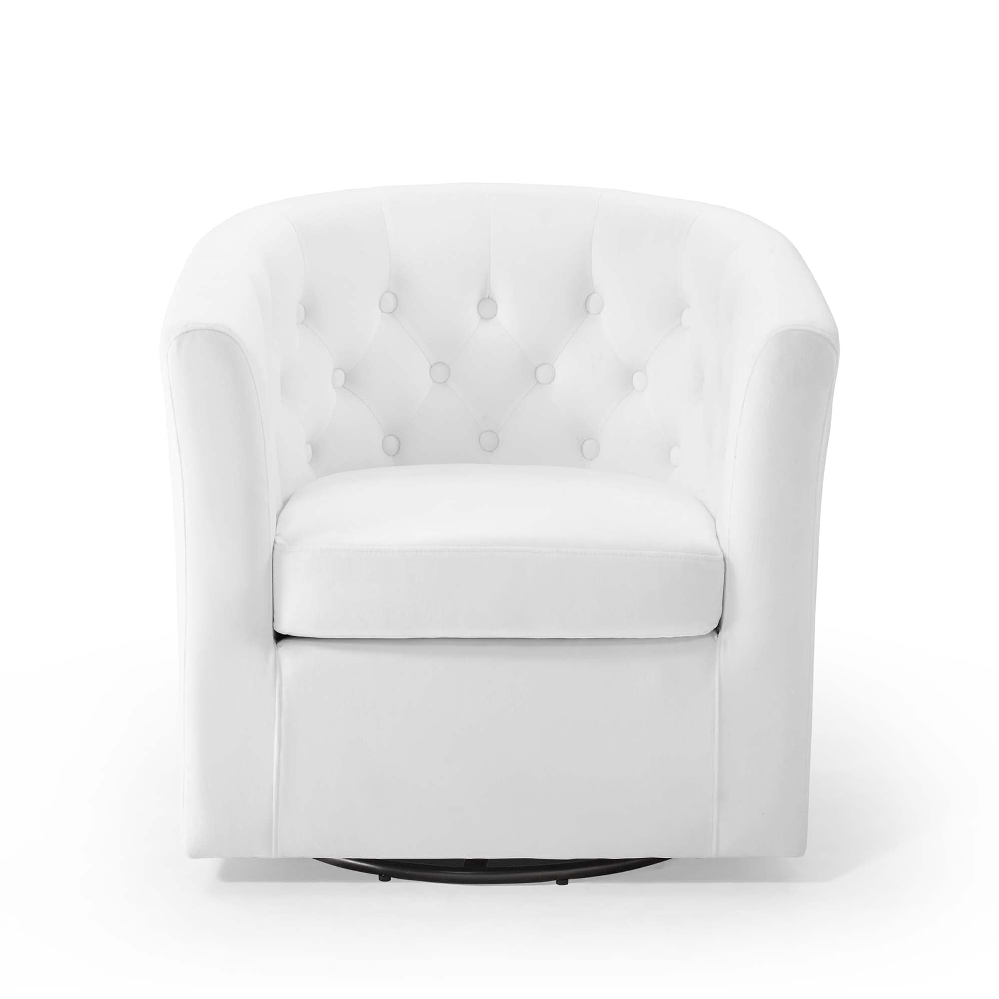 Prospect Tufted Performance Velvet Swivel Armchair