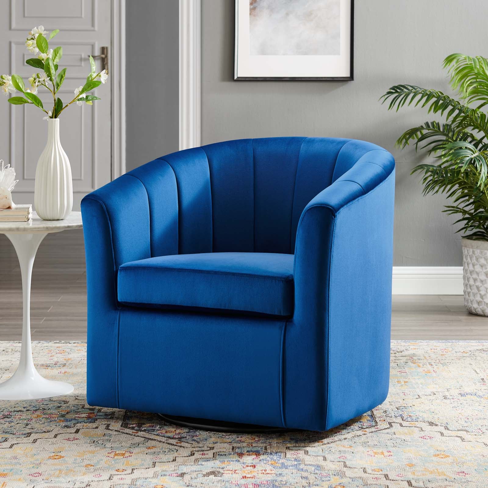 Prospect Performance Velvet Swivel Armchair