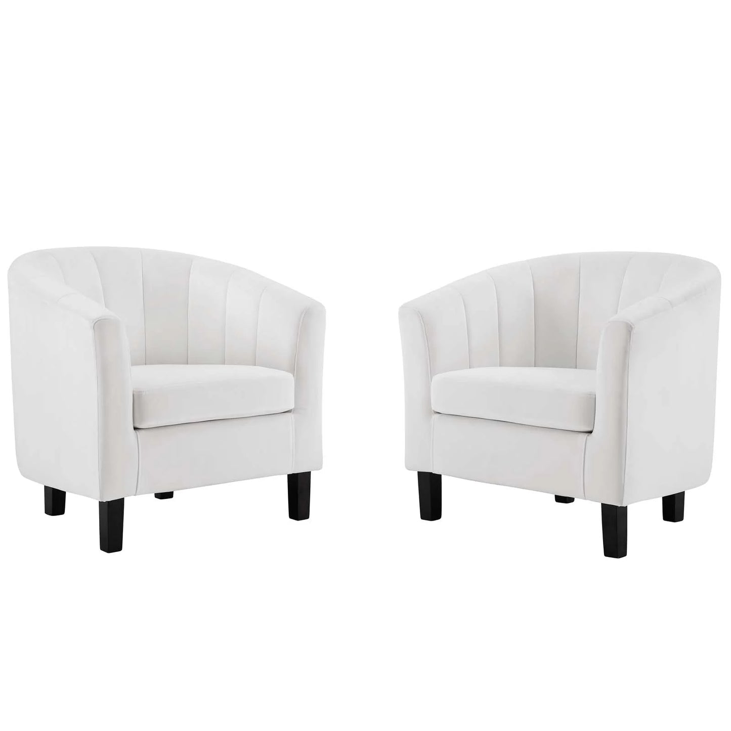 Prospect Channel Tufted Performance Velvet Armchair Set of 2