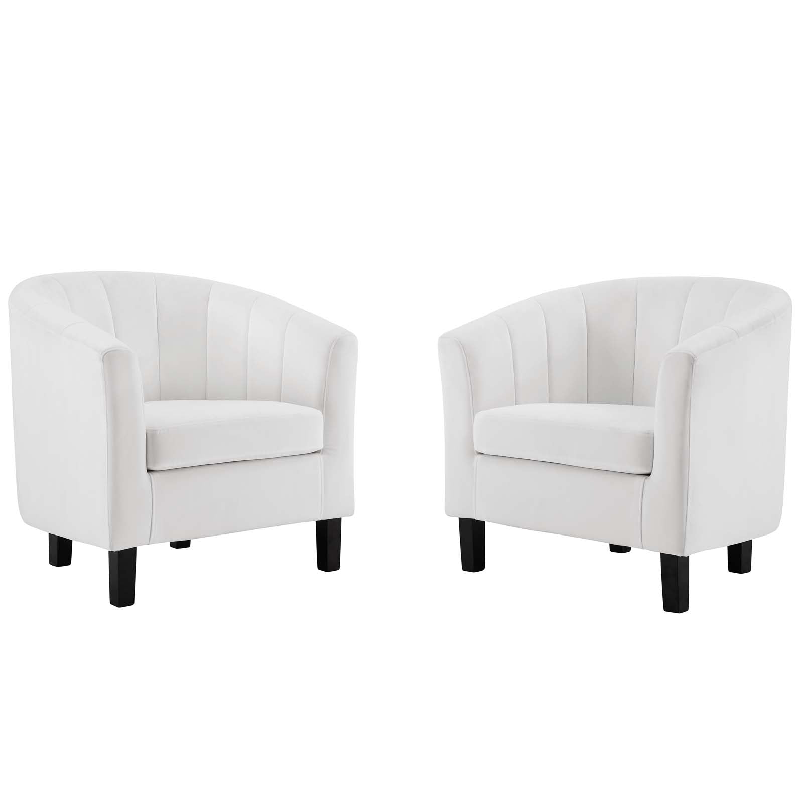 Prospect Channel Tufted Performance Velvet Armchair Set of 2