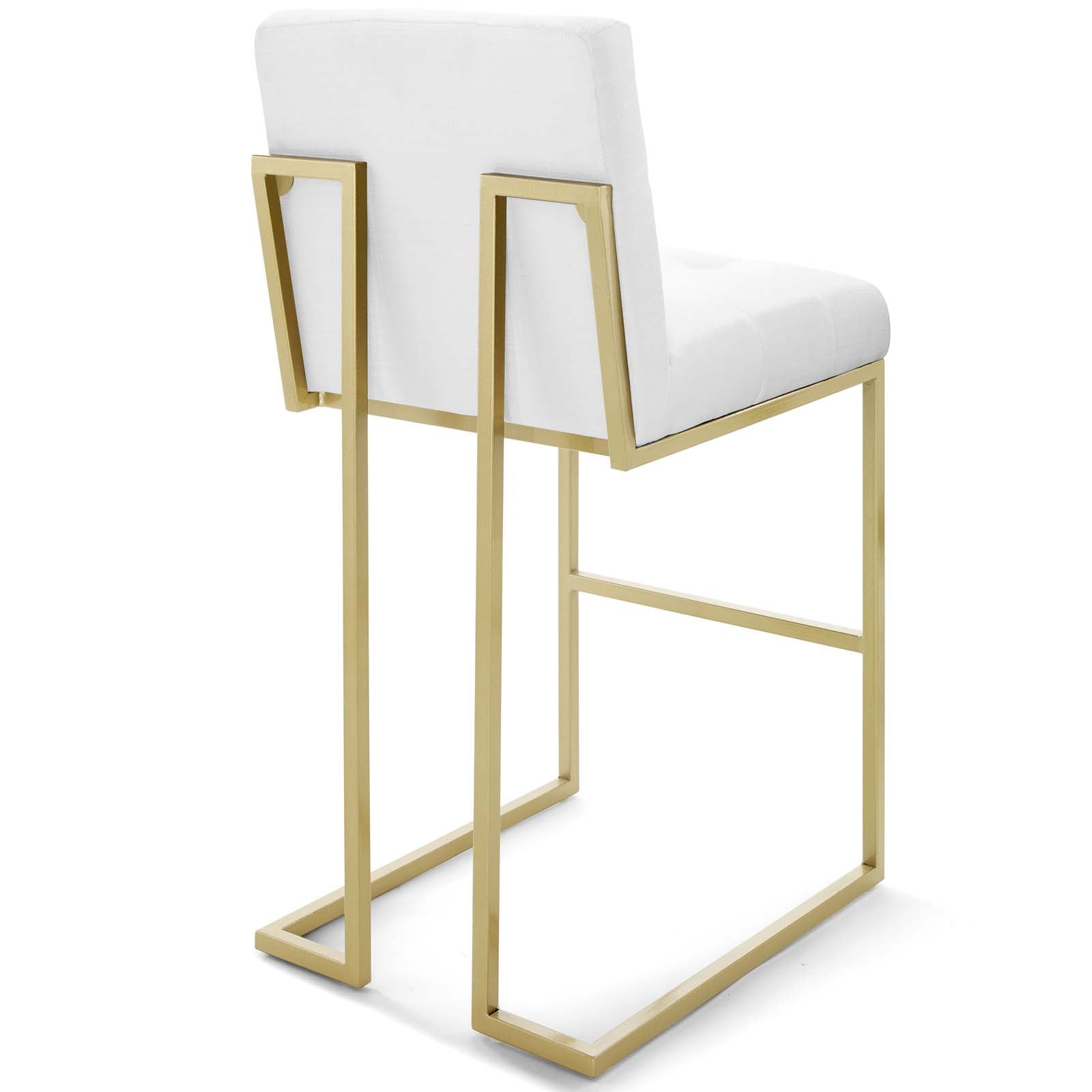 Privy Gold Stainless Steel Upholstered Fabric Bar Stool Set of 2