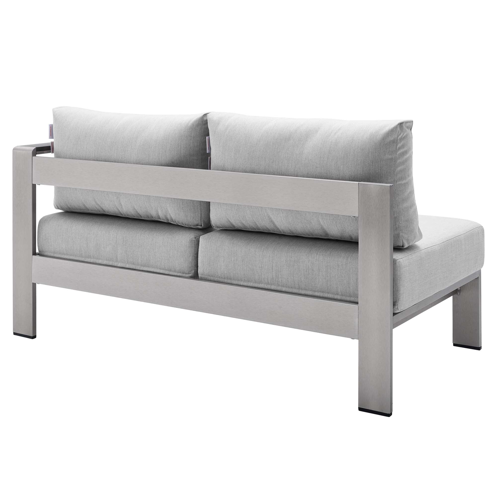 Shore Sunbrella® Fabric Aluminum Outdoor Patio Right-Arm Loveseat