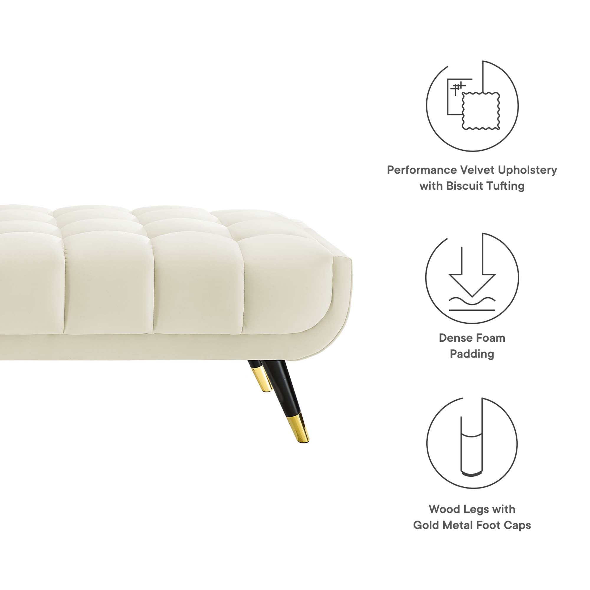 Adept 60" Performance Velvet Bench