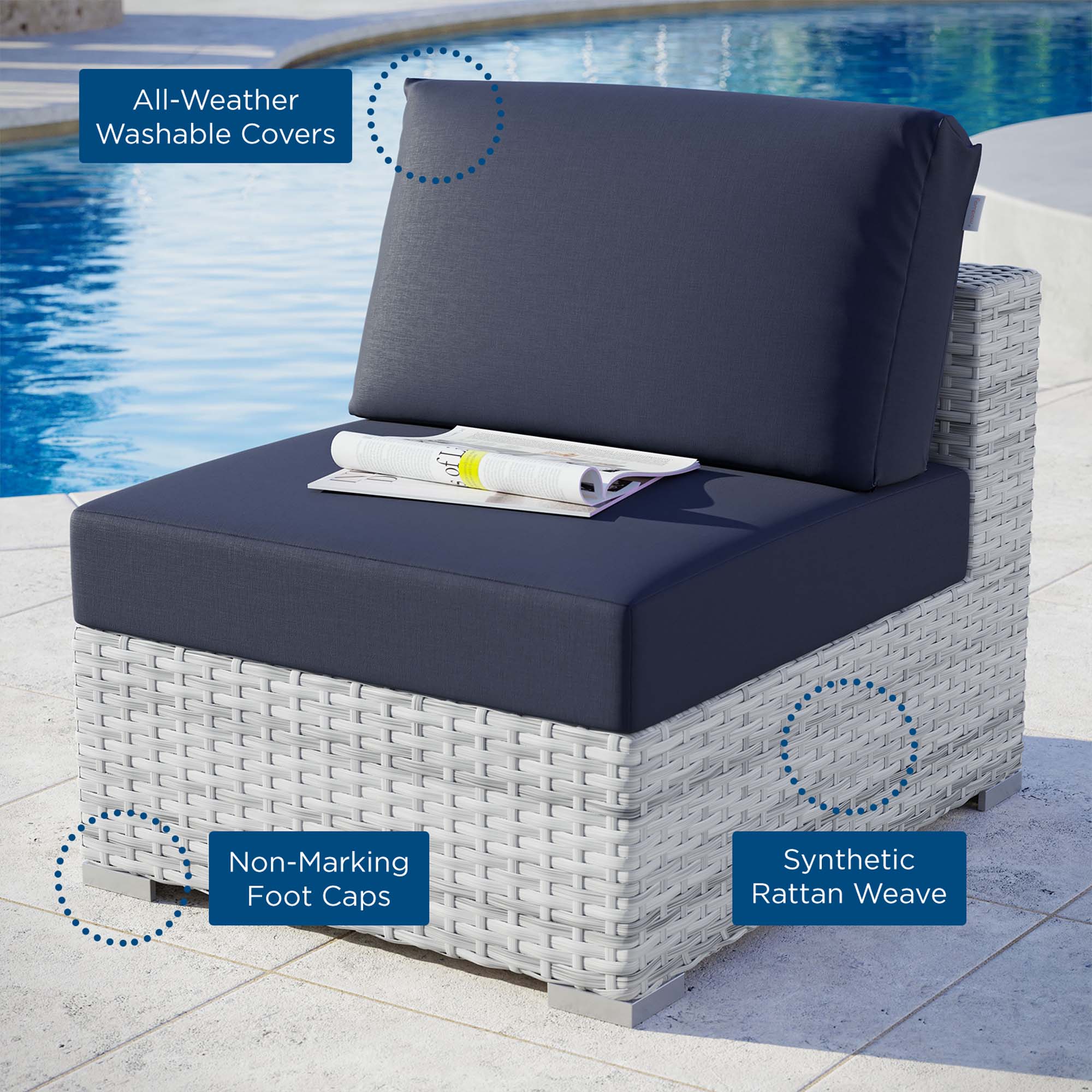 Convene Outdoor Patio Armless Chair