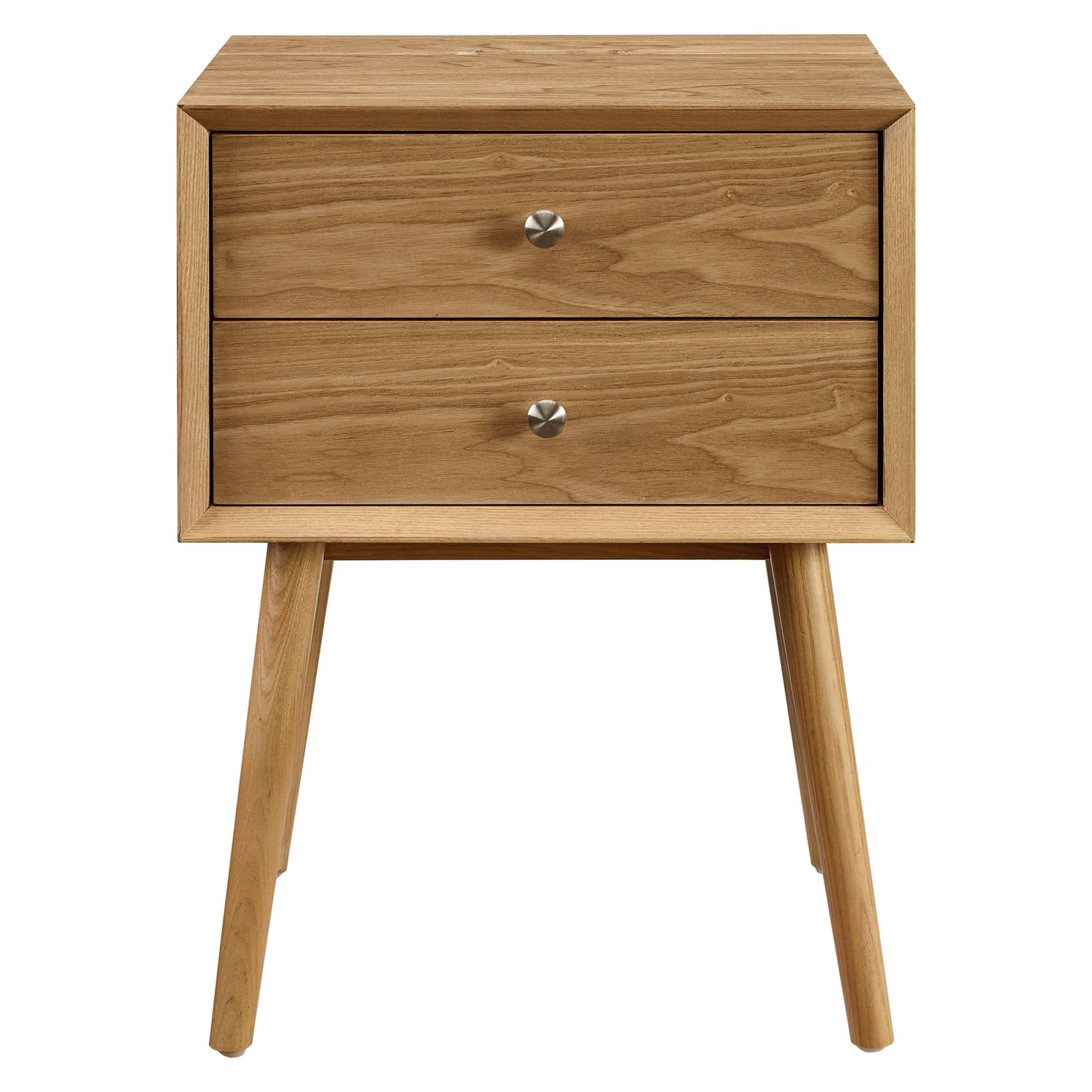 Ember Wood Nightstand With USB Ports