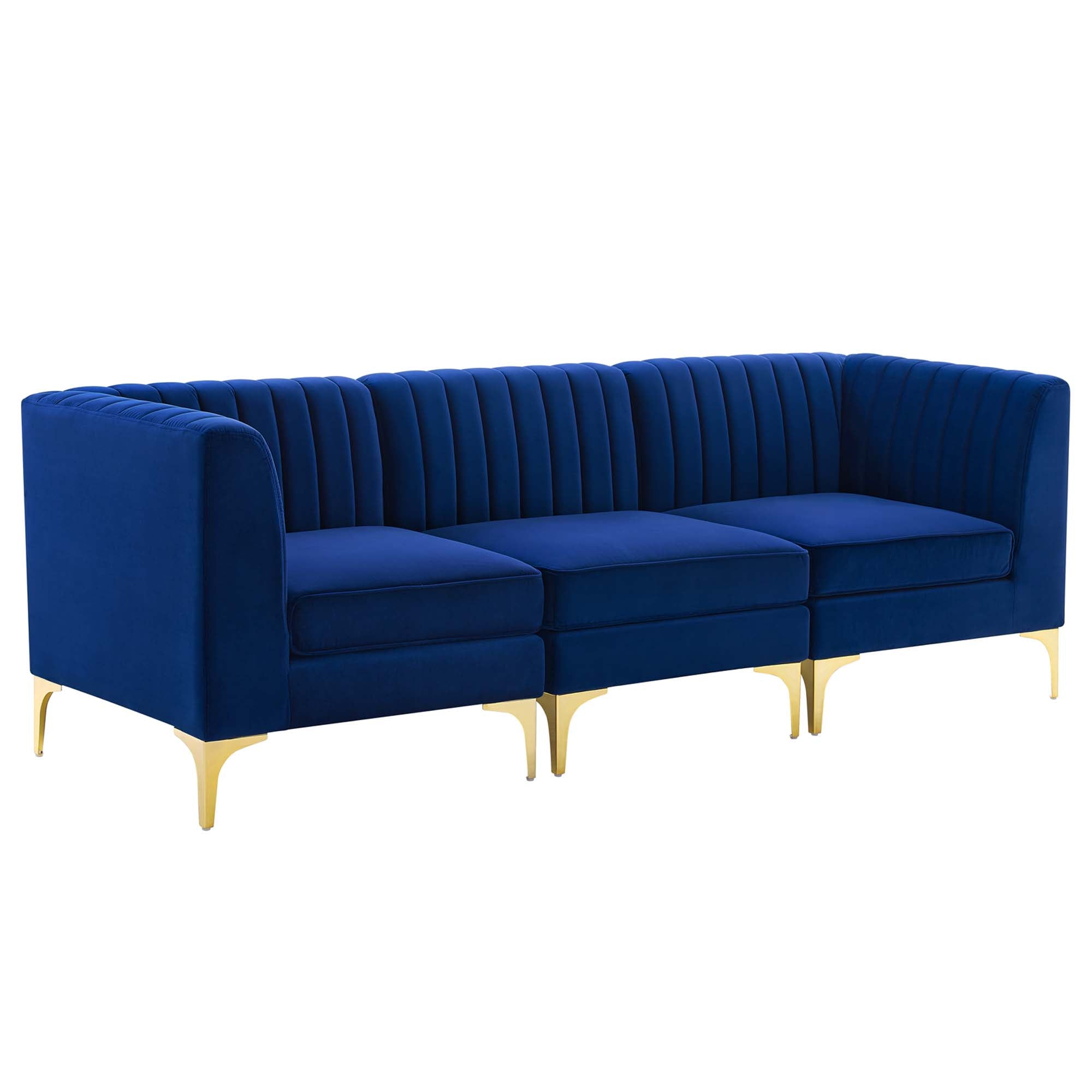 Triumph Channel Tufted Performance Velvet 3-Seater Sofa