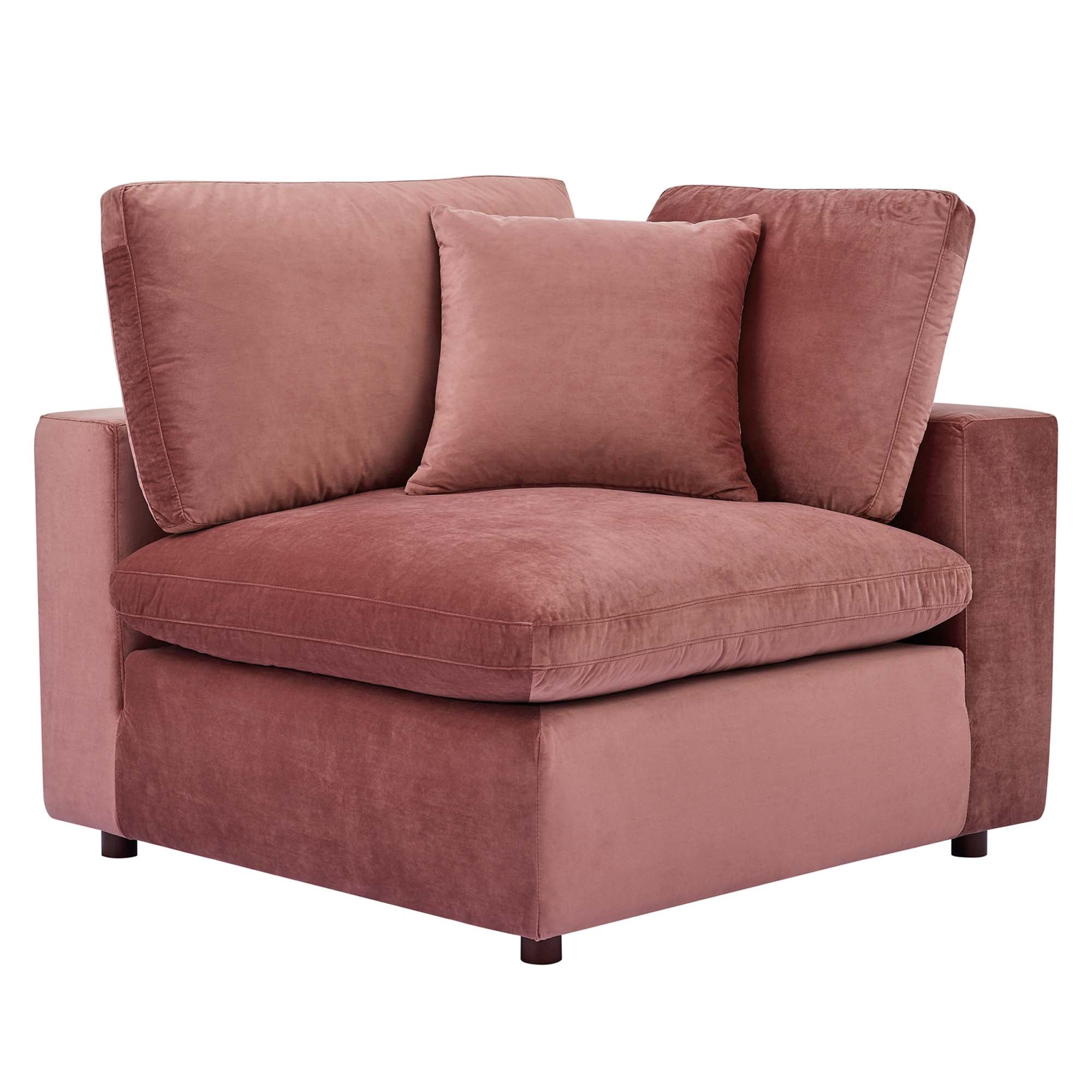 Commix Down Filled Overstuffed Performance Velvet Corner Chair