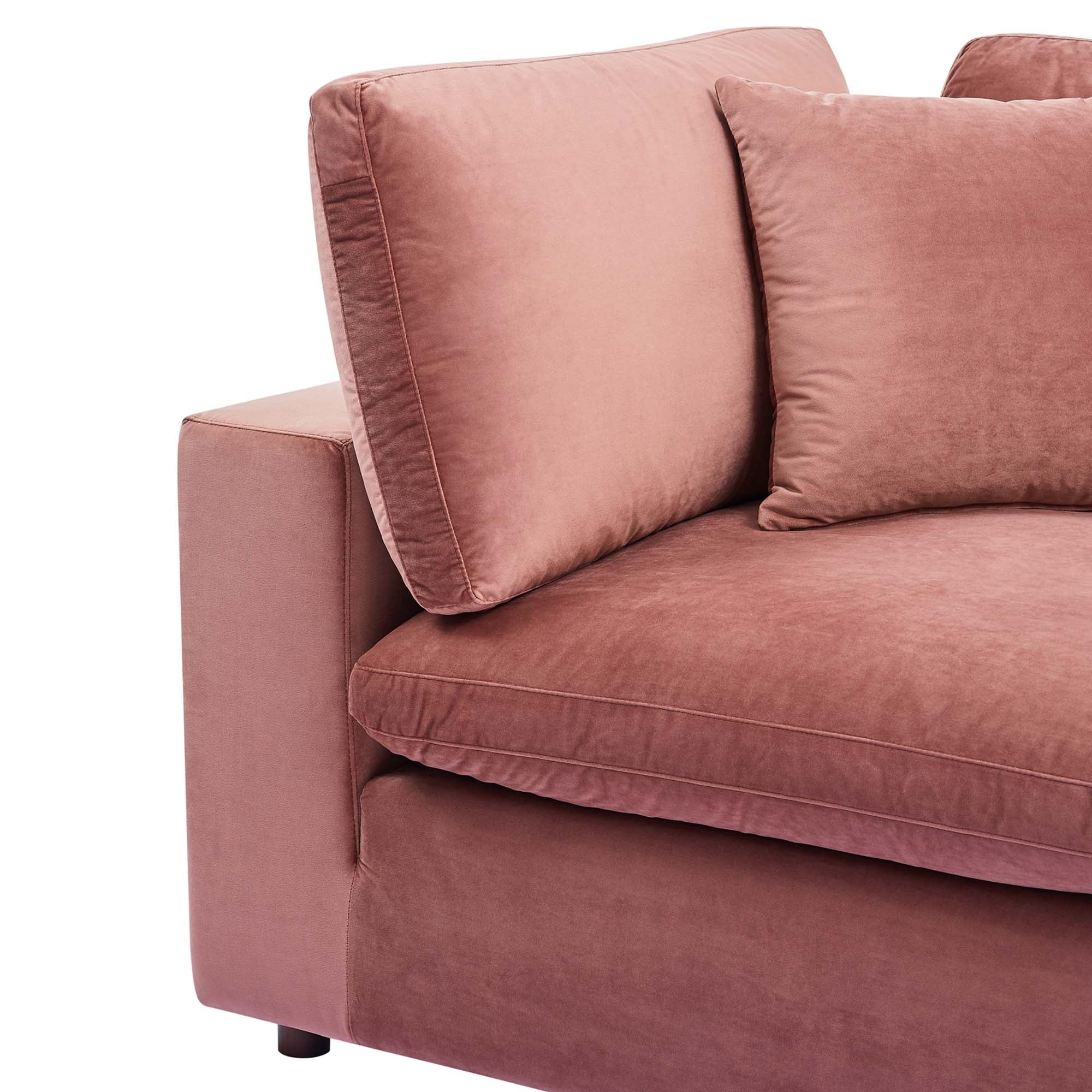 Commix Down Filled Overstuffed Performance Velvet Corner Chair