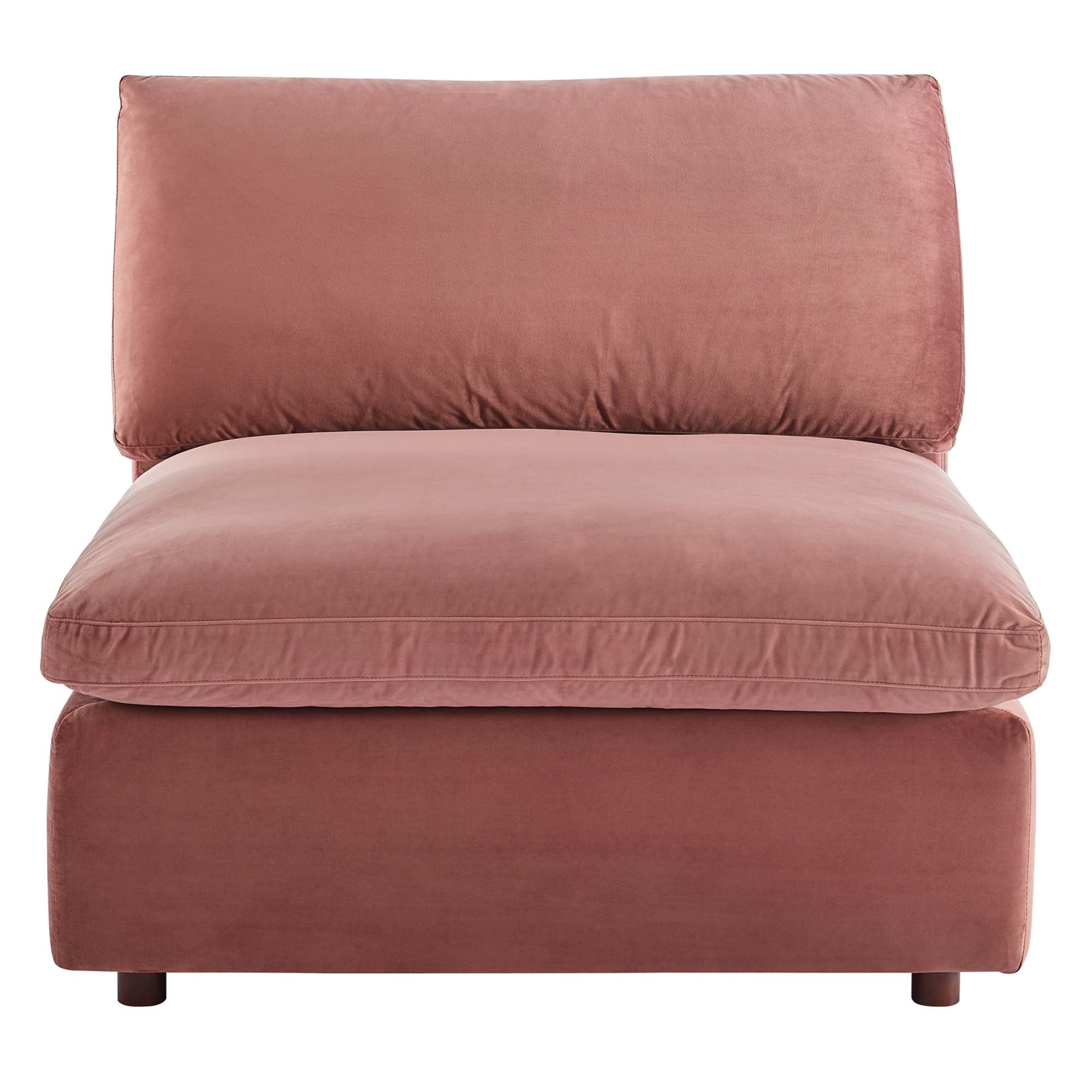 Commix Down Filled Overstuffed Performance Velvet Armless Chair