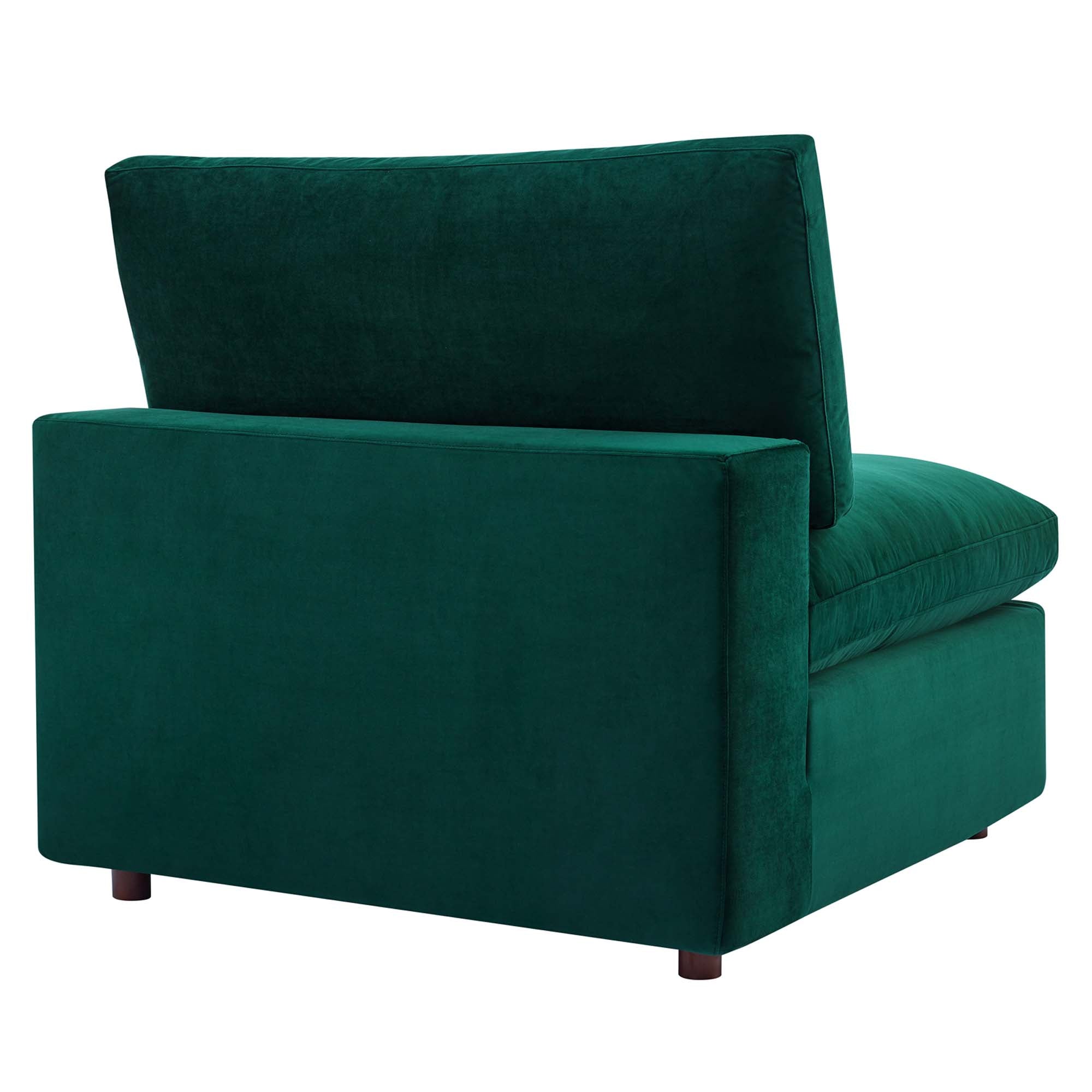 Commix Down Filled Overstuffed Performance Velvet Armless Chair