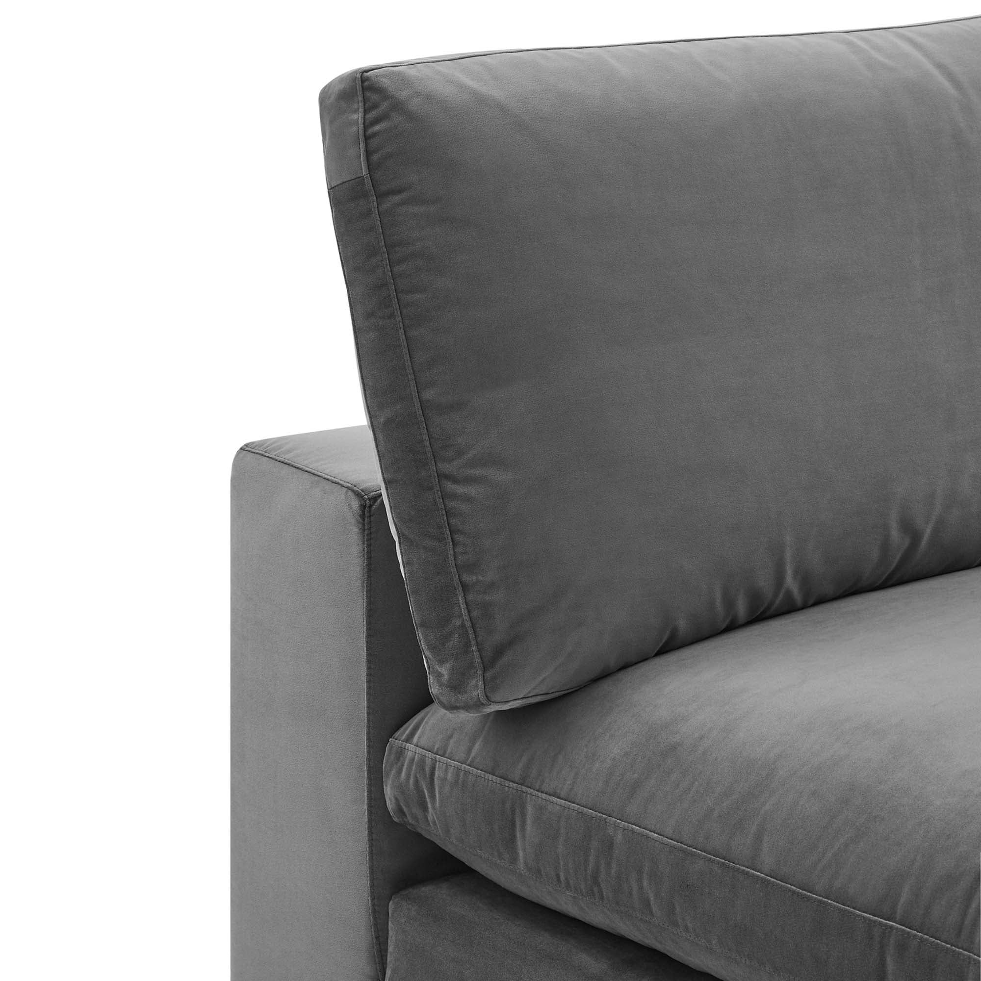 Commix Down Filled Overstuffed Performance Velvet Armless Chair