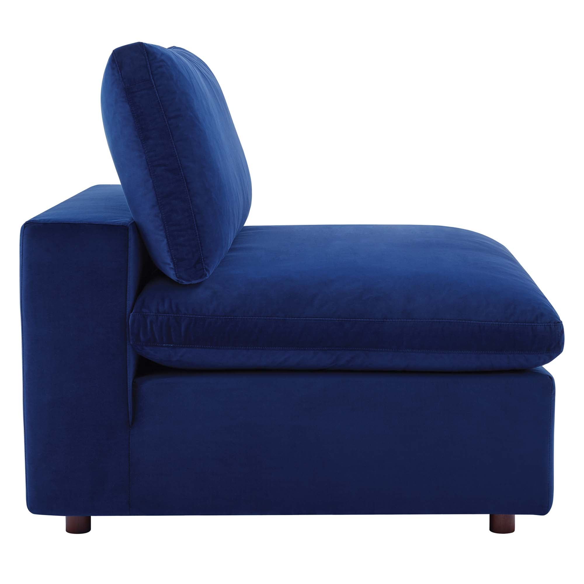 Commix Down Filled Overstuffed Performance Velvet Armless Chair