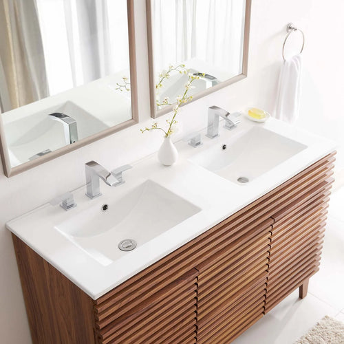 Cayman 48" Double White  Basin Bathroom Sink