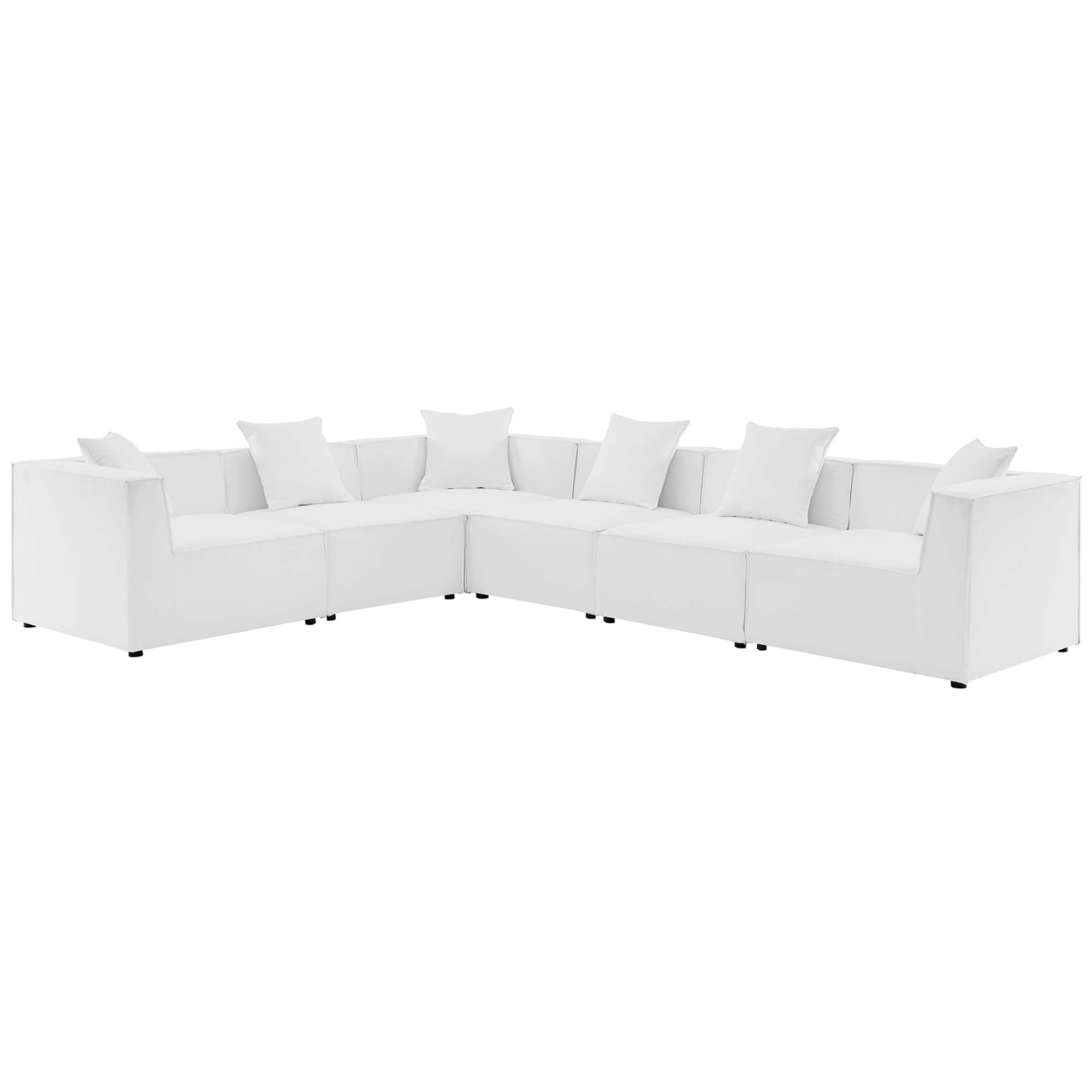 Saybrook Outdoor Patio Upholstered 6-Piece Sectional Sofa