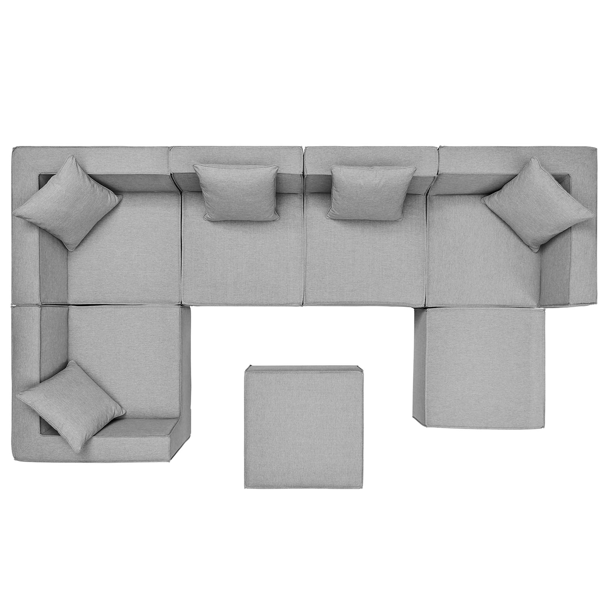 Saybrook Outdoor Patio Upholstered 7-Piece Sectional Sofa