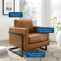 Everett Vegan Leather Accent Chair