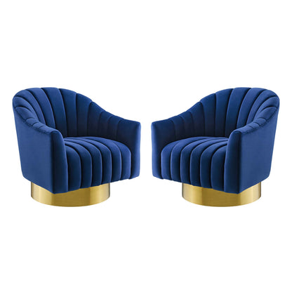 Buoyant Swivel Chair Performance Velvet Set of 2
