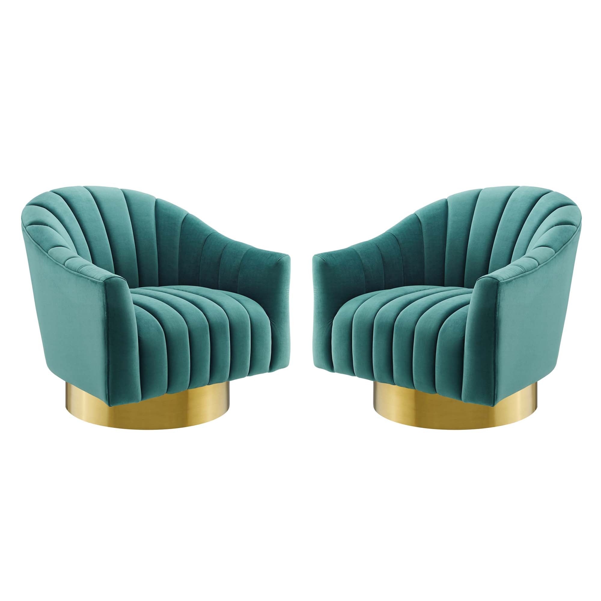 Buoyant Swivel Chair Performance Velvet Set of 2