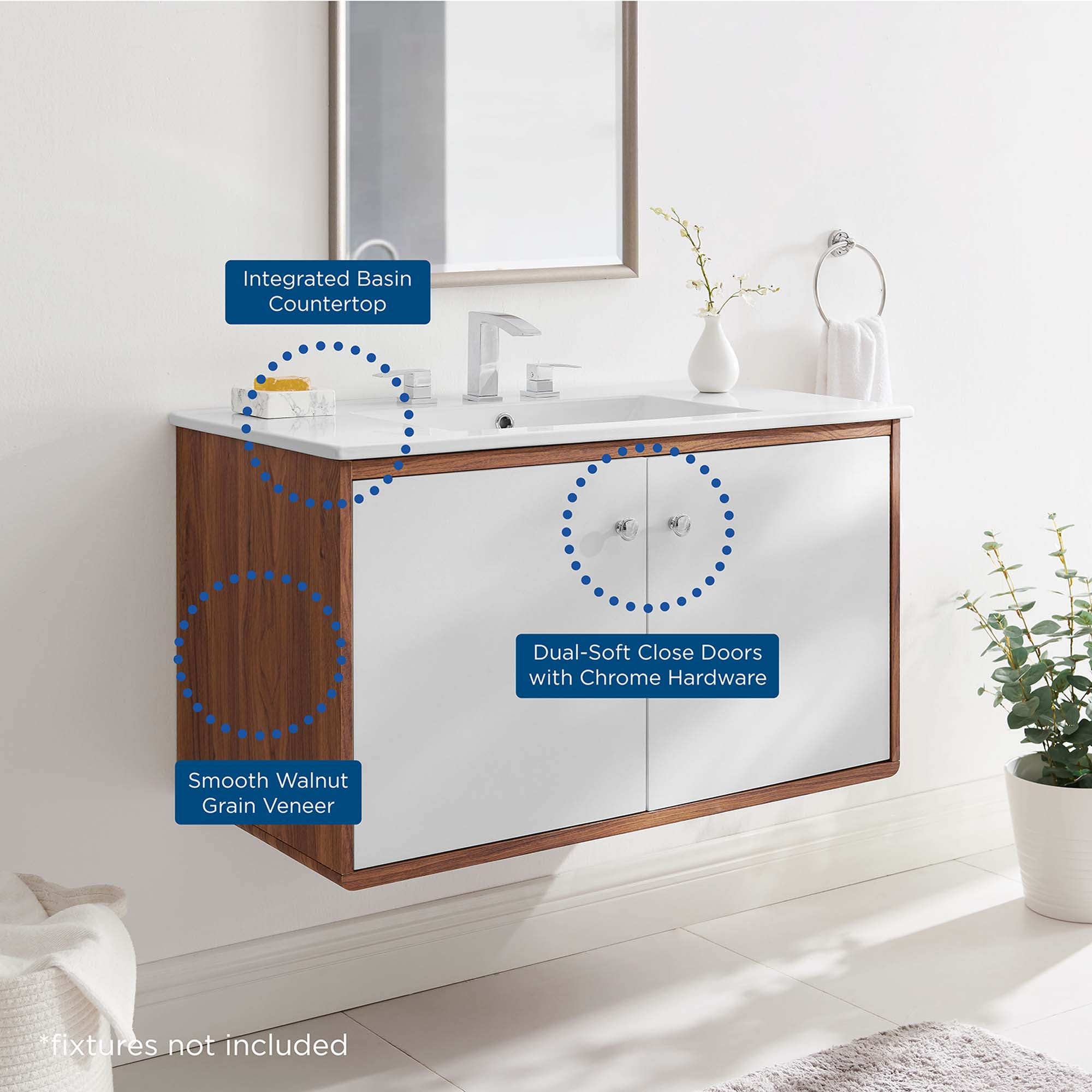 Transmit 36" Wall-Mount Bathroom Vanity