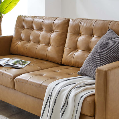 Exalt Tufted Vegan Leather Sofa