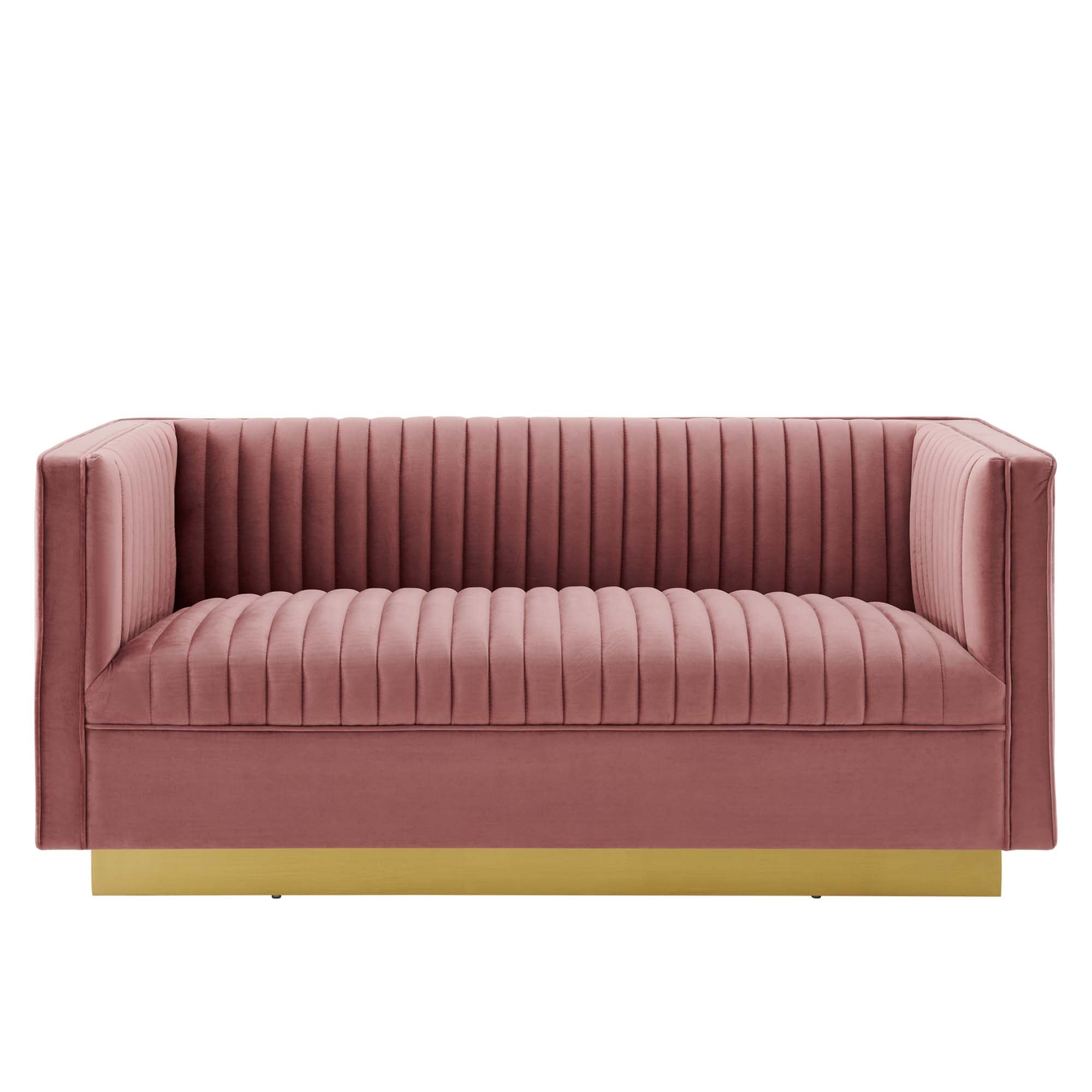 Sanguine Vertical Channel Tufted Performance Velvet Loveseat